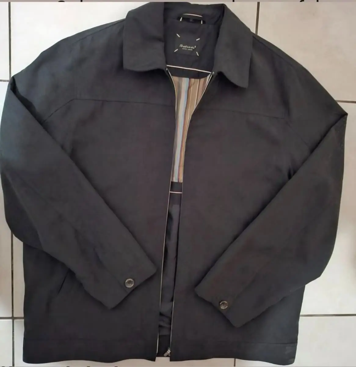 BELCADE MEN'S BLACK MICROSUEDE ZIP JACKET