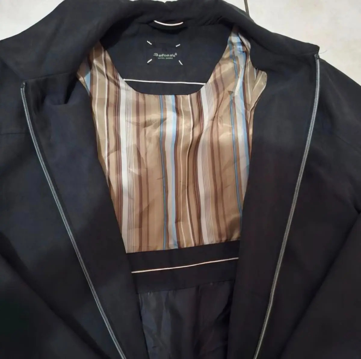 BELCADE MEN'S BLACK MICROSUEDE ZIP JACKET