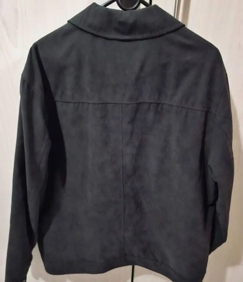 BELCADE MEN'S BLACK MICROSUEDE ZIP JACKET