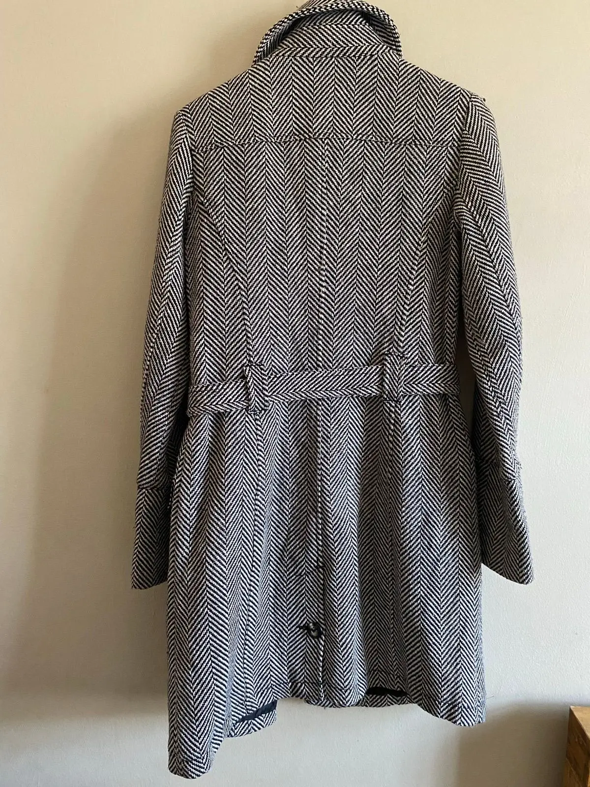 Tom Tailor Black and White Herringbone Coat