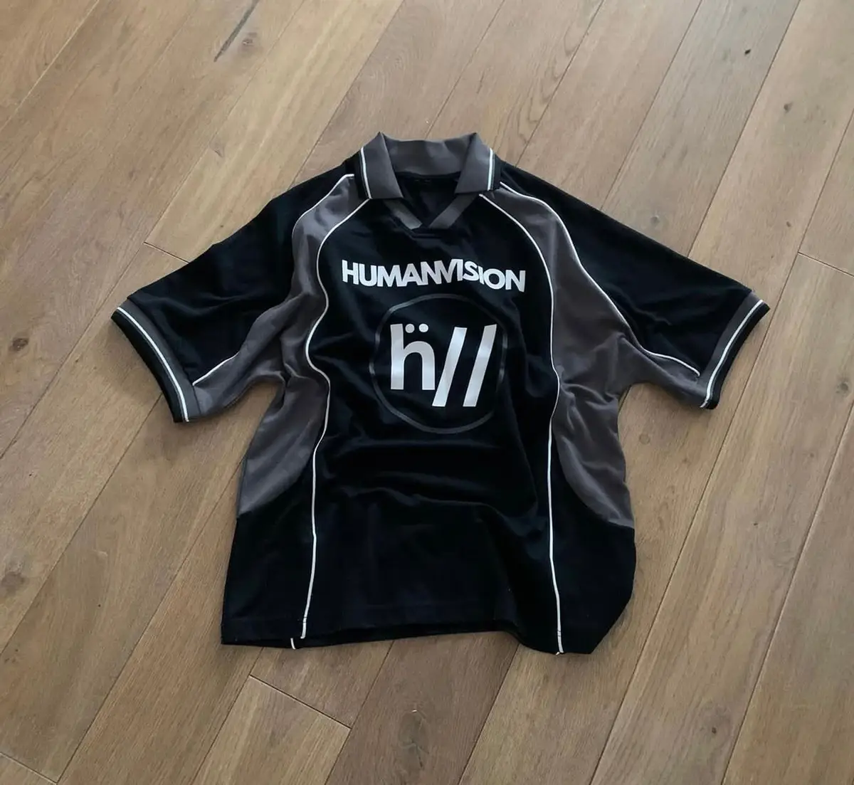 Humanvision Black and Grey Jersey Top