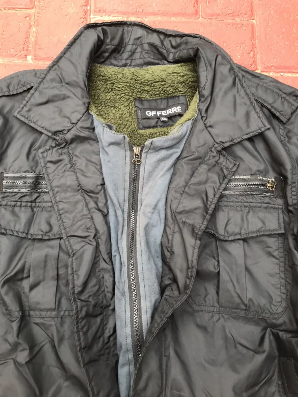 GF Ferre Black Utility Jacket with Fleece Lining