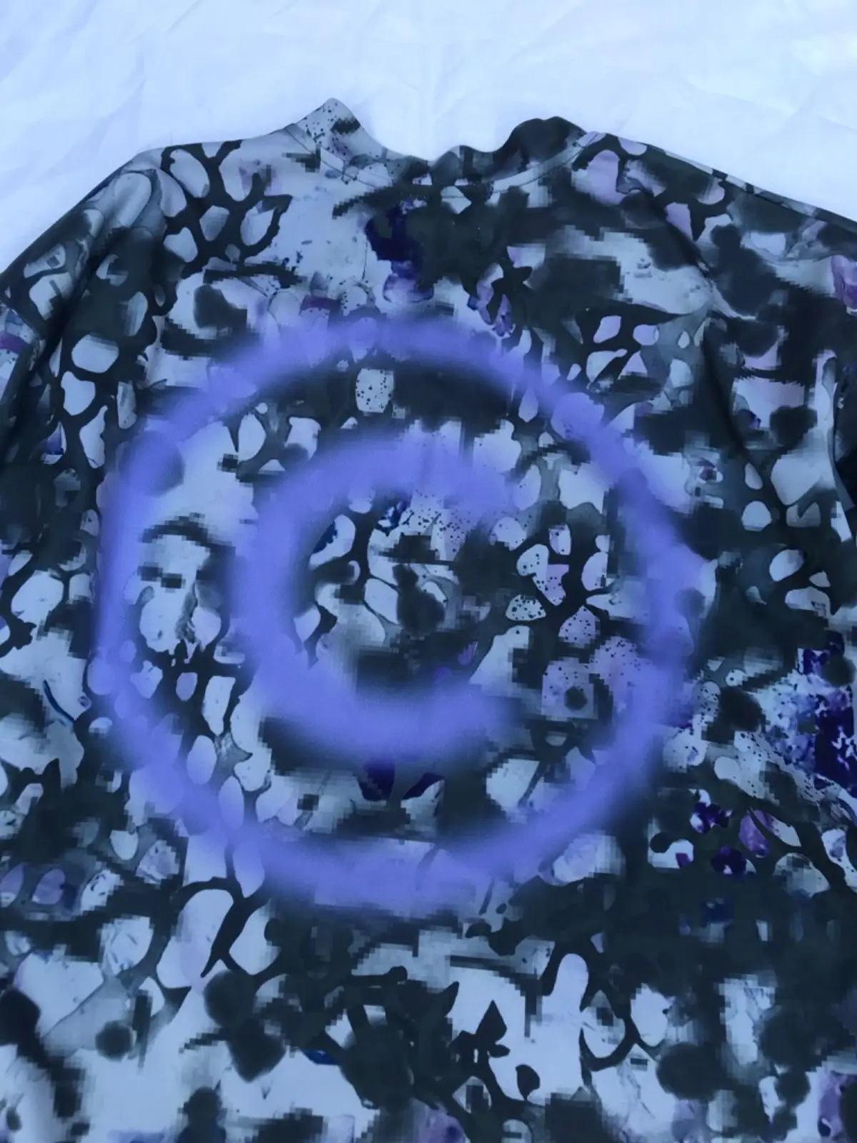 Long Sleeve Patterned Top with Chaos Print