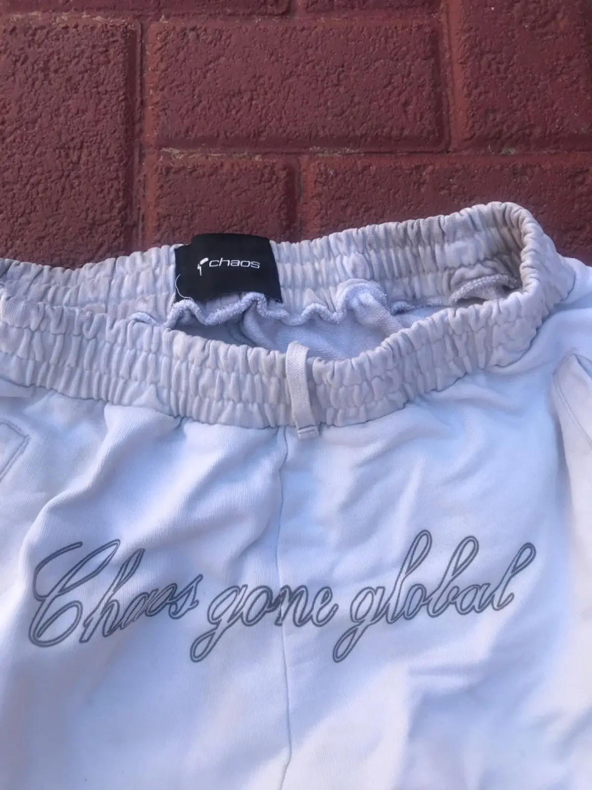 White Baroque Print Lounge Pants