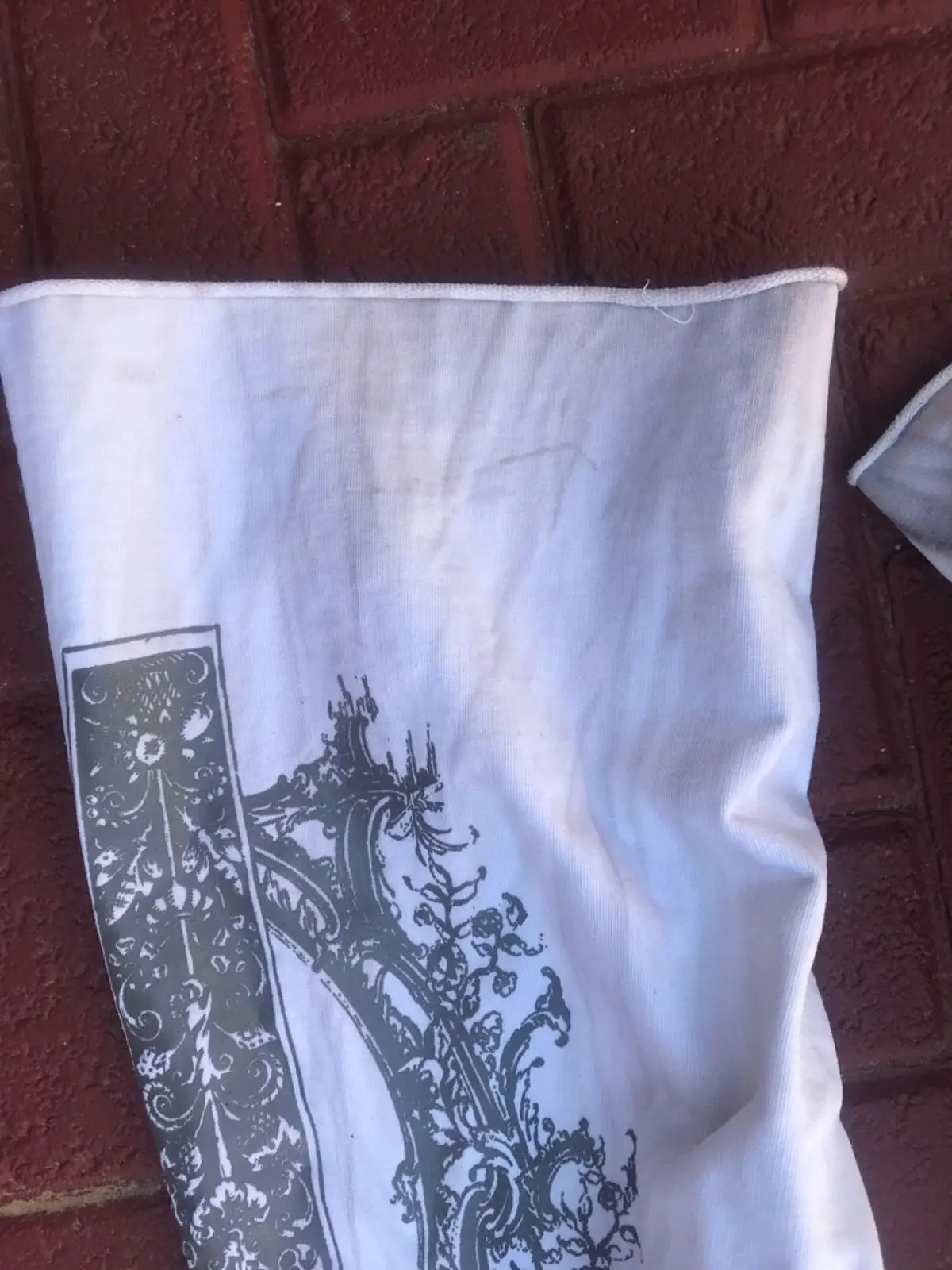 White Baroque Print Lounge Pants