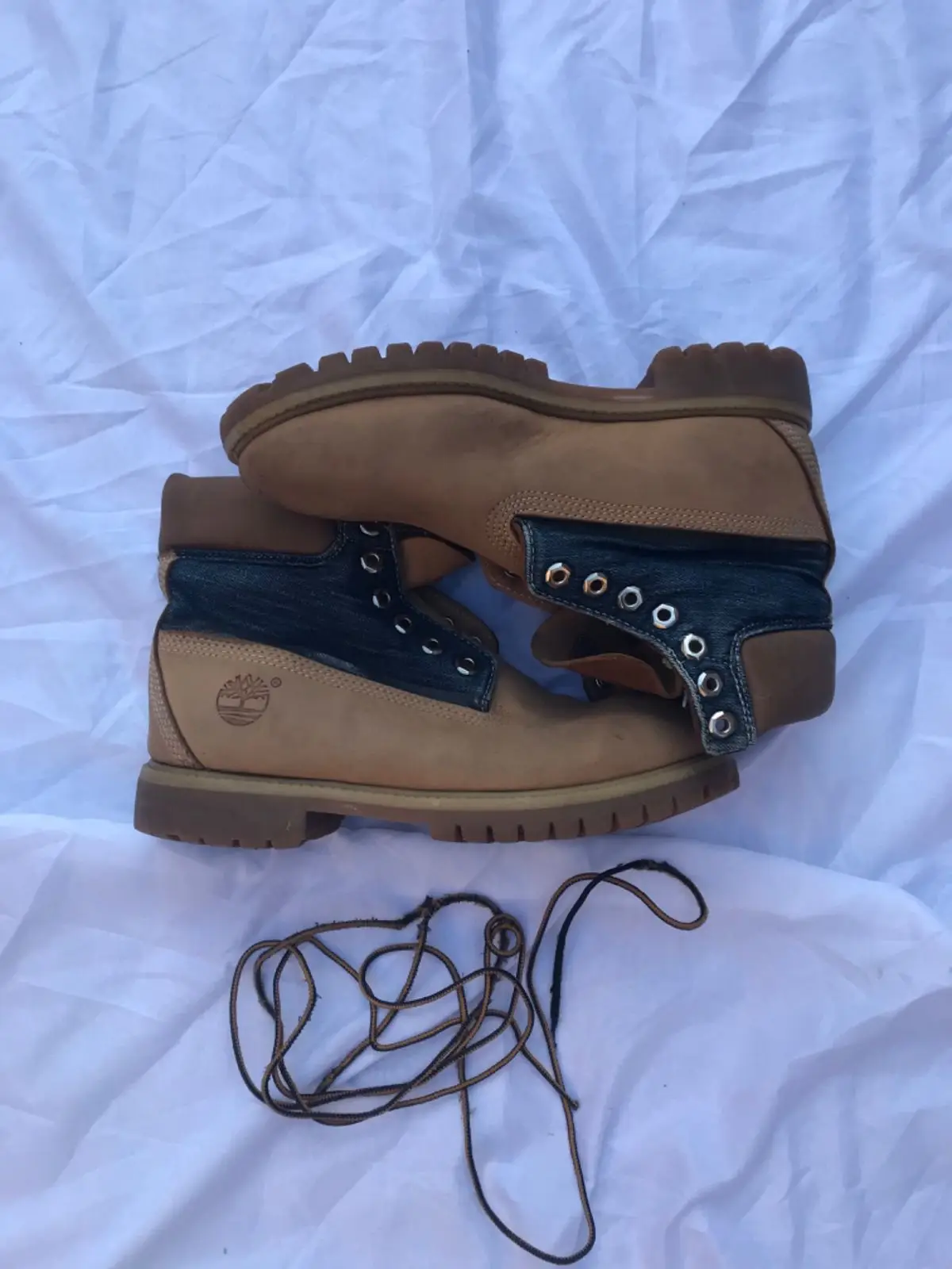 Timberland Denim Collar Wheat Boots