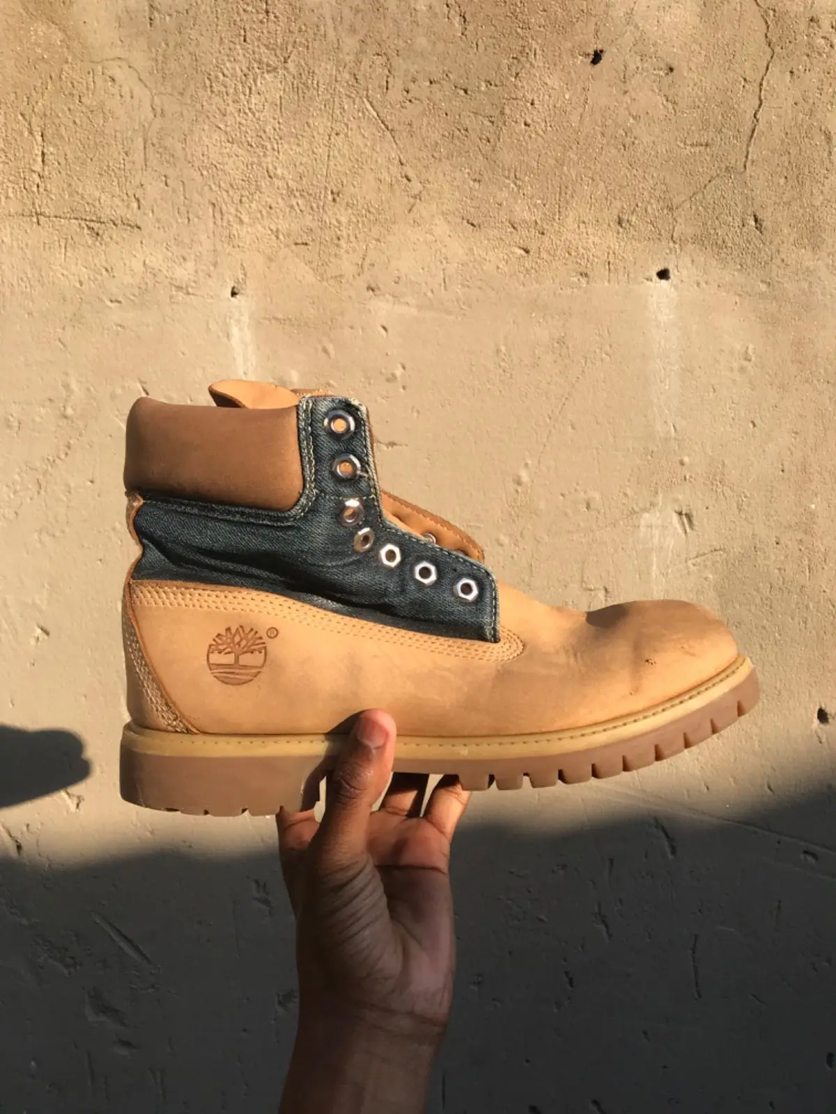 Timberland Denim Collar Wheat Boots