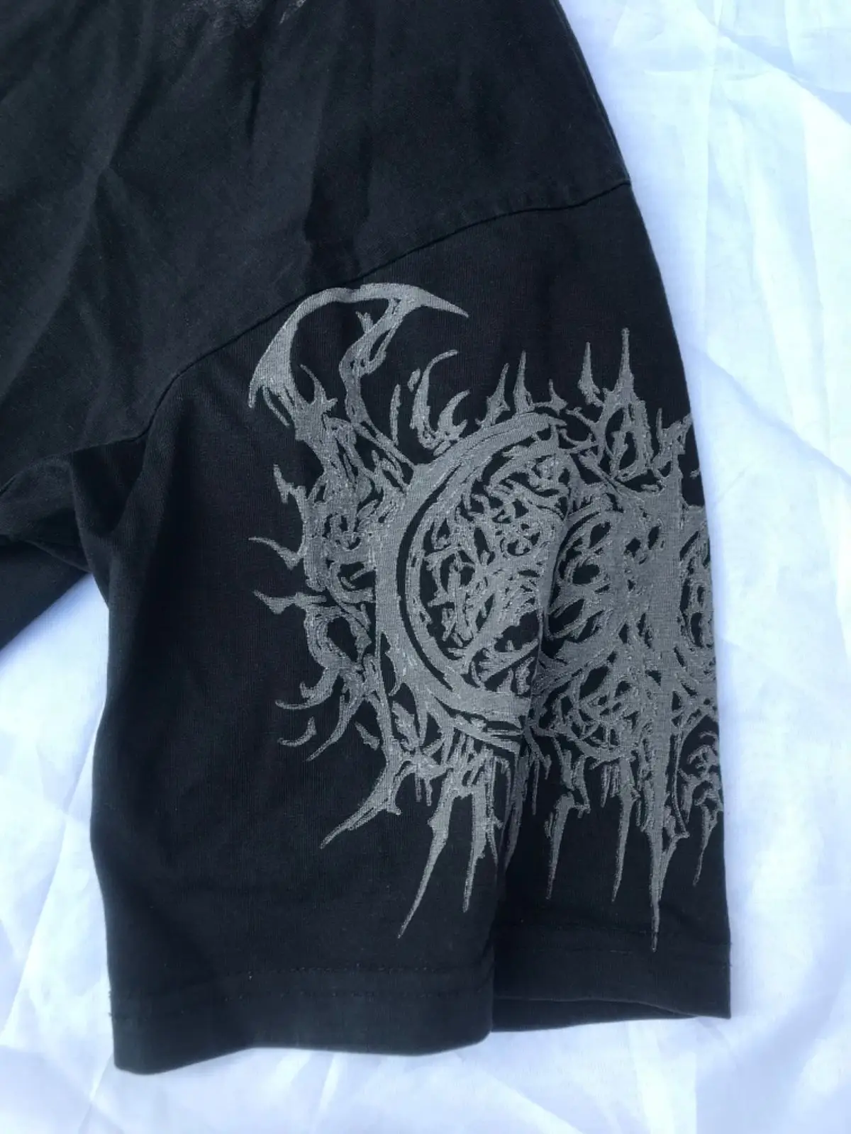 Black Graphic Print Oversized T-Shirt