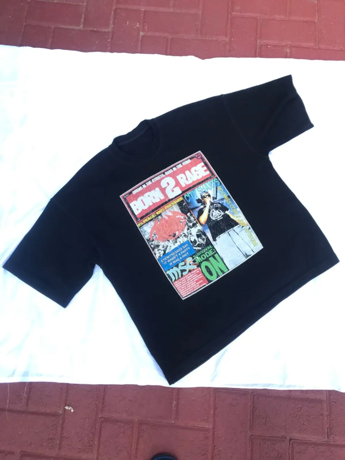 Born 2 Rage Graphic Print Black T-Shirt