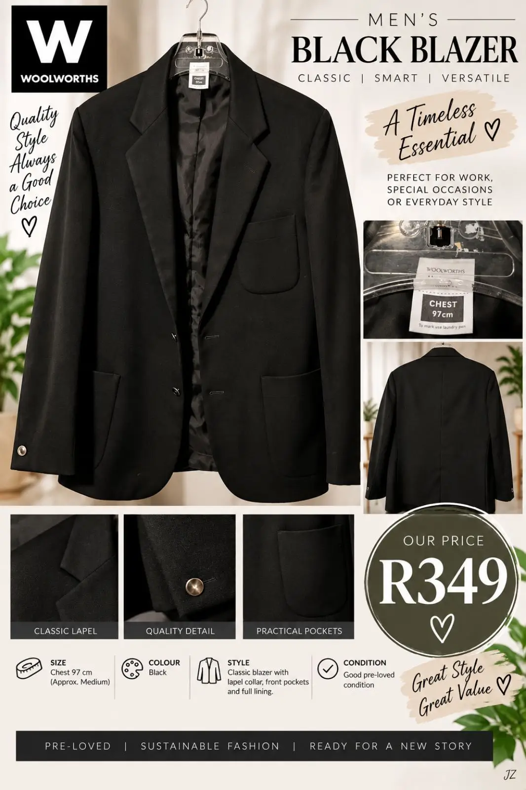 Woolworths Men's Black Blazer