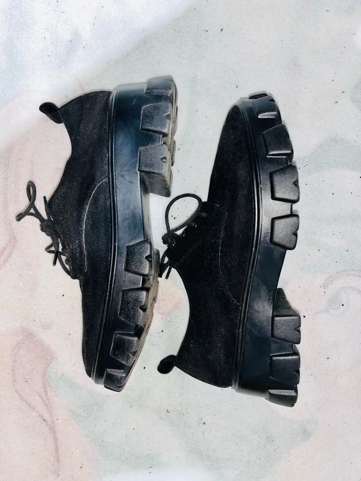 Black Lug Sole Boots Size 41