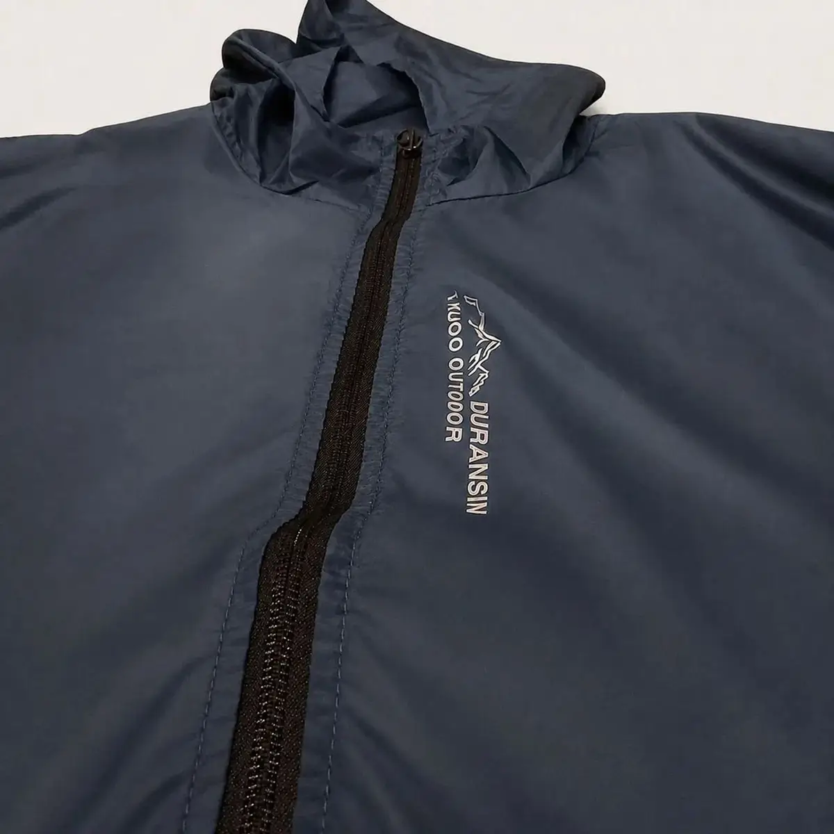 Navy Blue Zip-Up Windbreaker Jacket