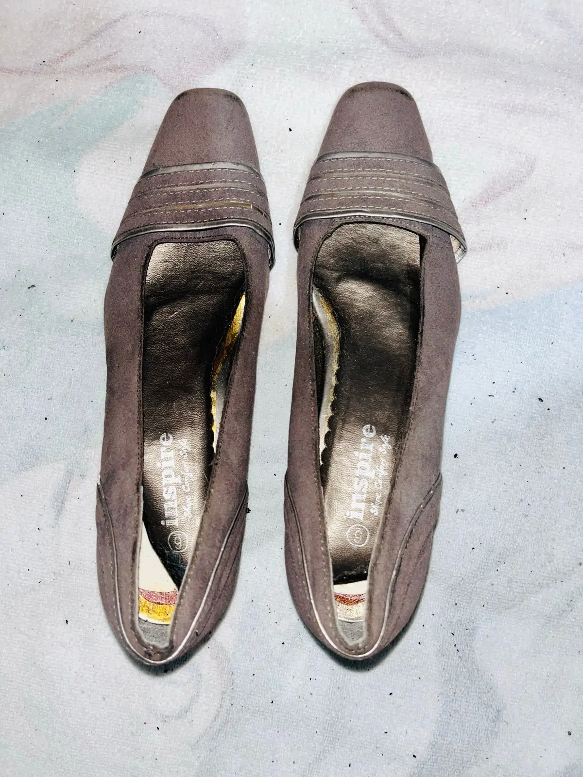 Inspire Grey Comfort Heels Size 9