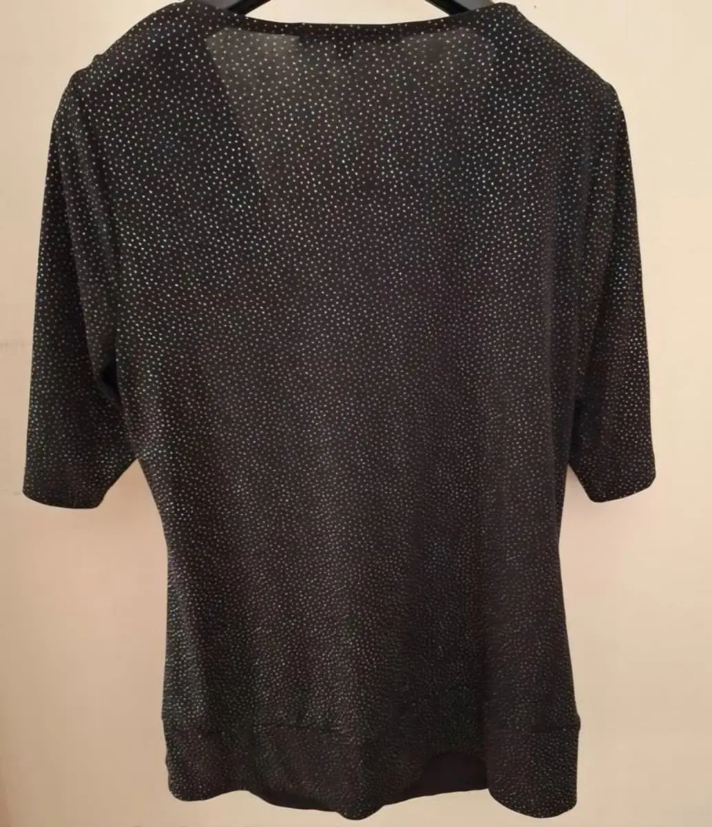GLAMOUR GLITTER COWL-NECK BLOUSE