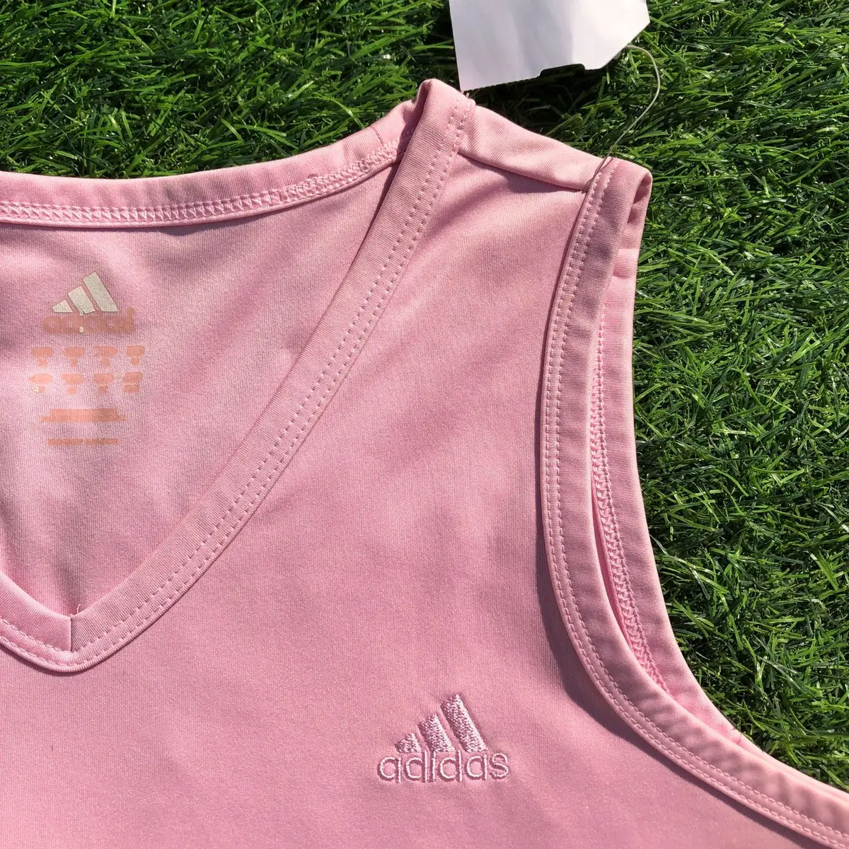 Adidas Pink V-Neck Sleeveless Top