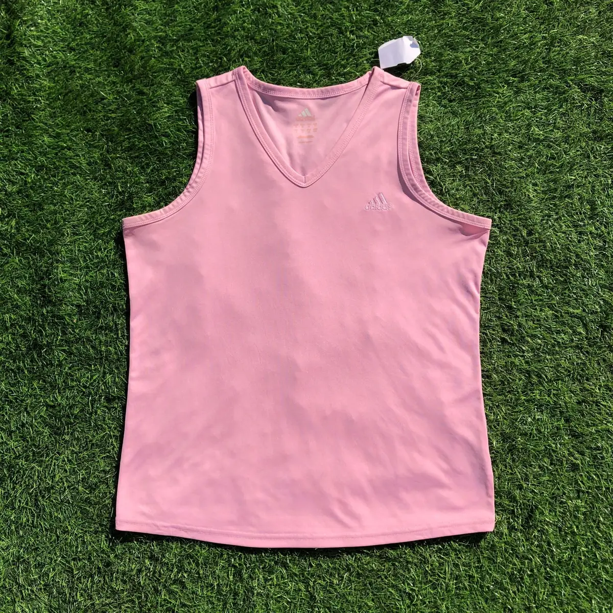 Adidas Pink V-Neck Sleeveless Top