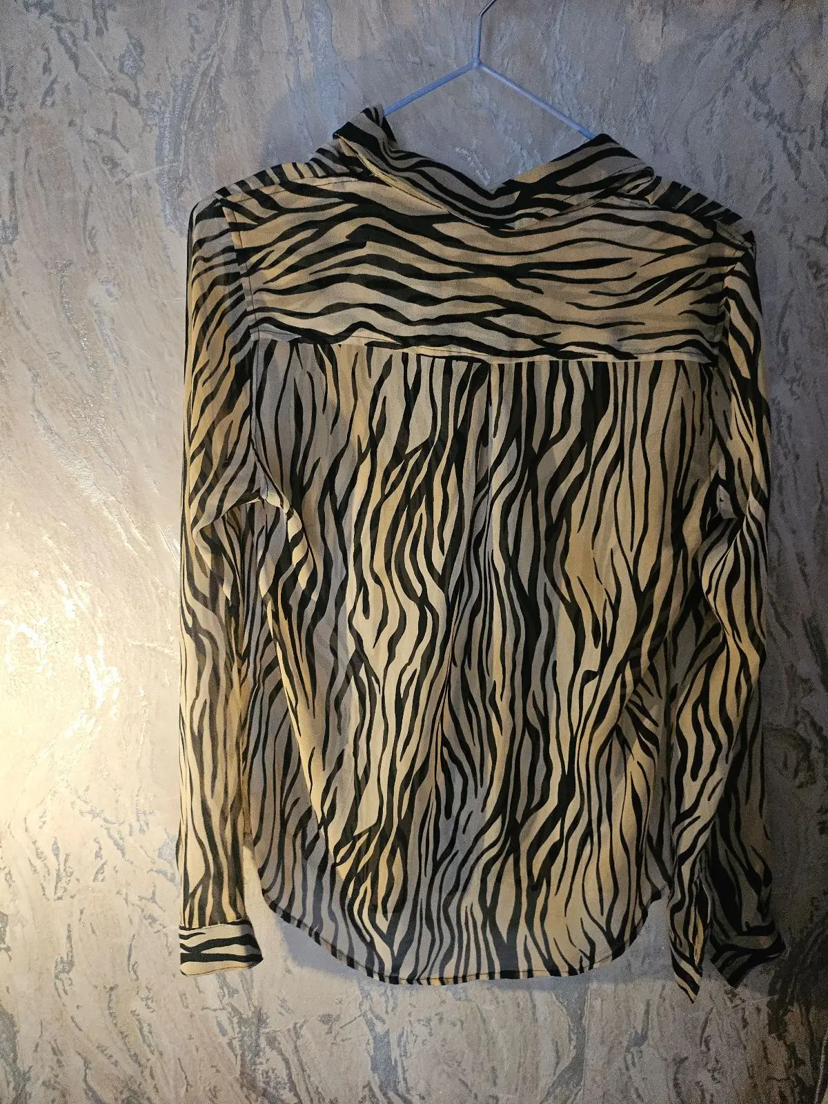 Guess Zebra Print Sheer Button-Down Shirt
