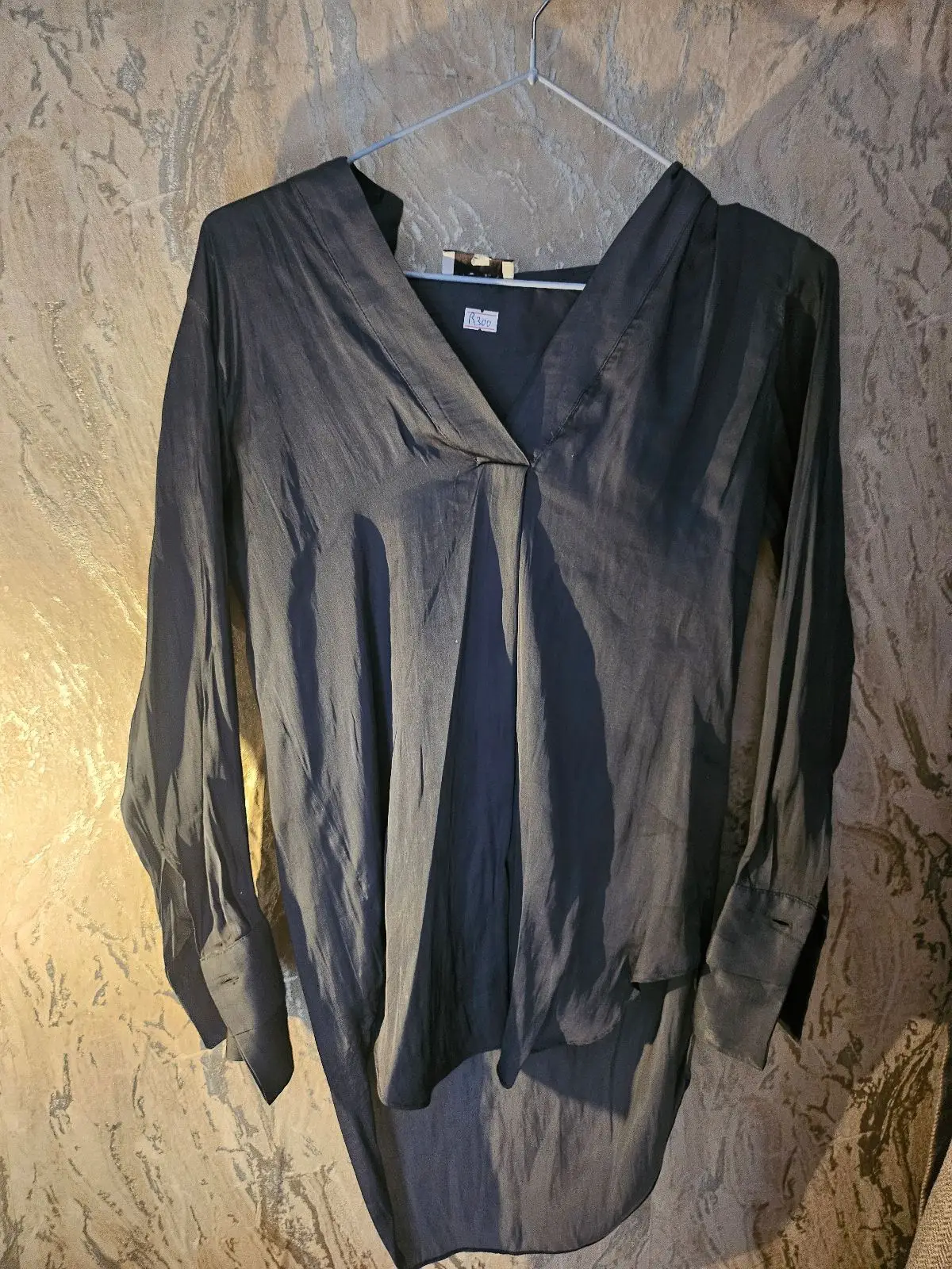 Witchery Dark V-Neck Long Sleeve Blouse