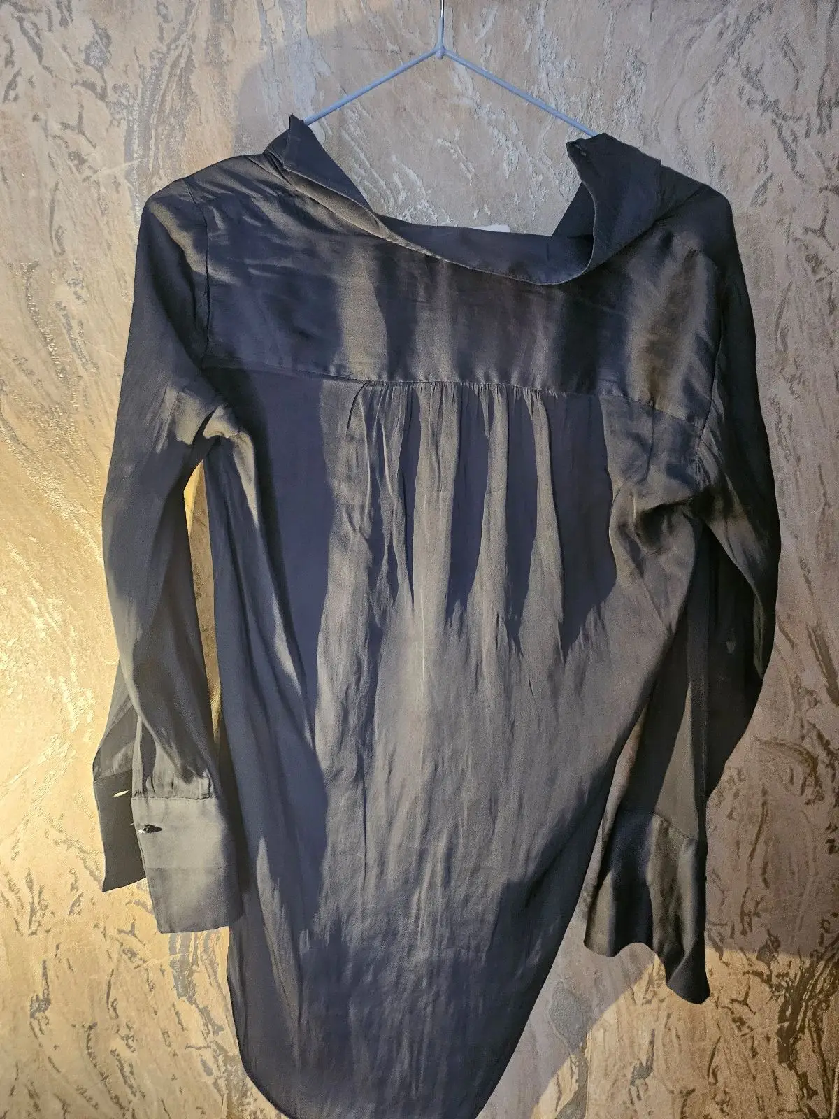 Witchery Dark V-Neck Long Sleeve Blouse