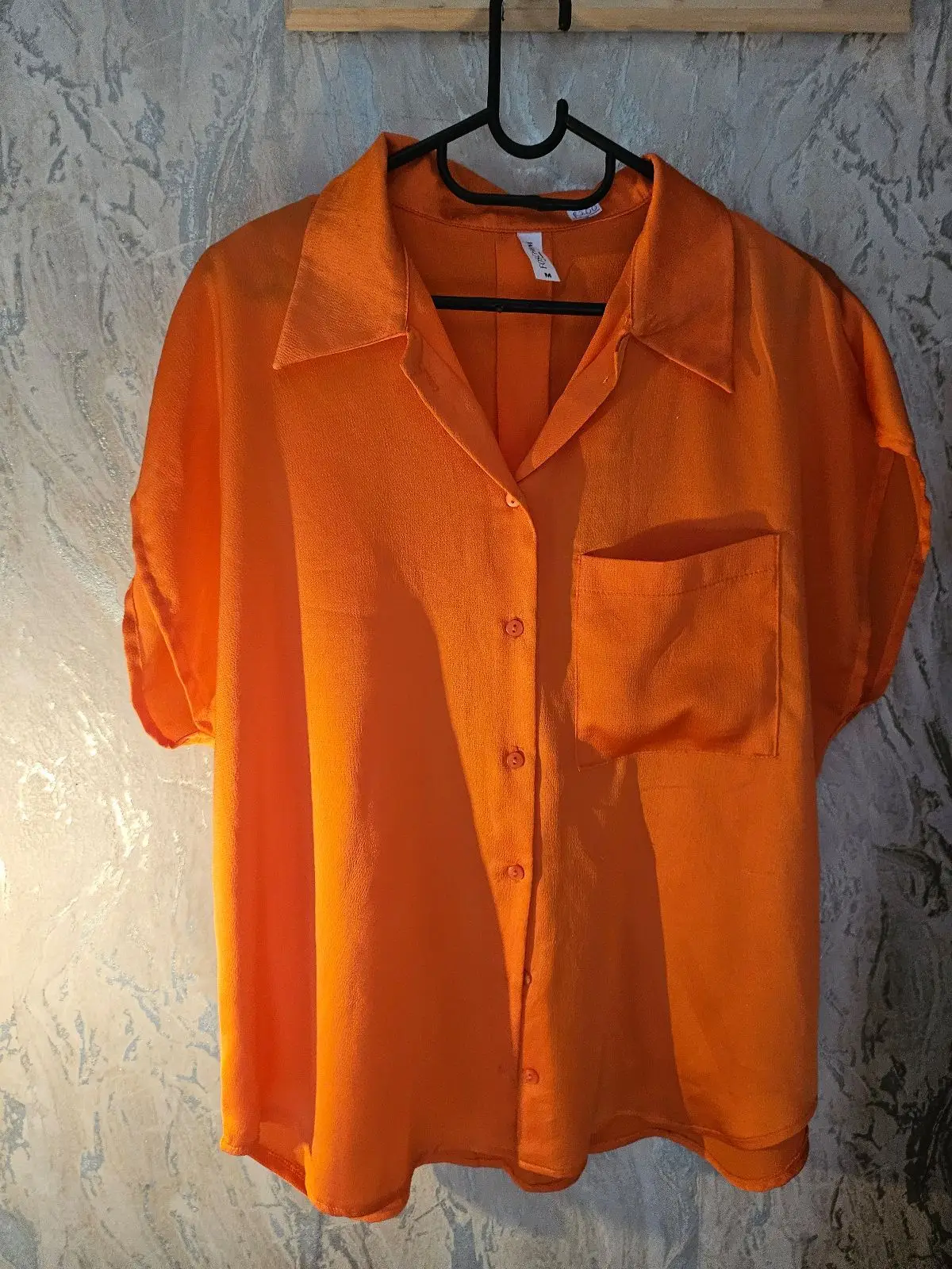 Foschini Orange Short Sleeve Button-Up Shirt