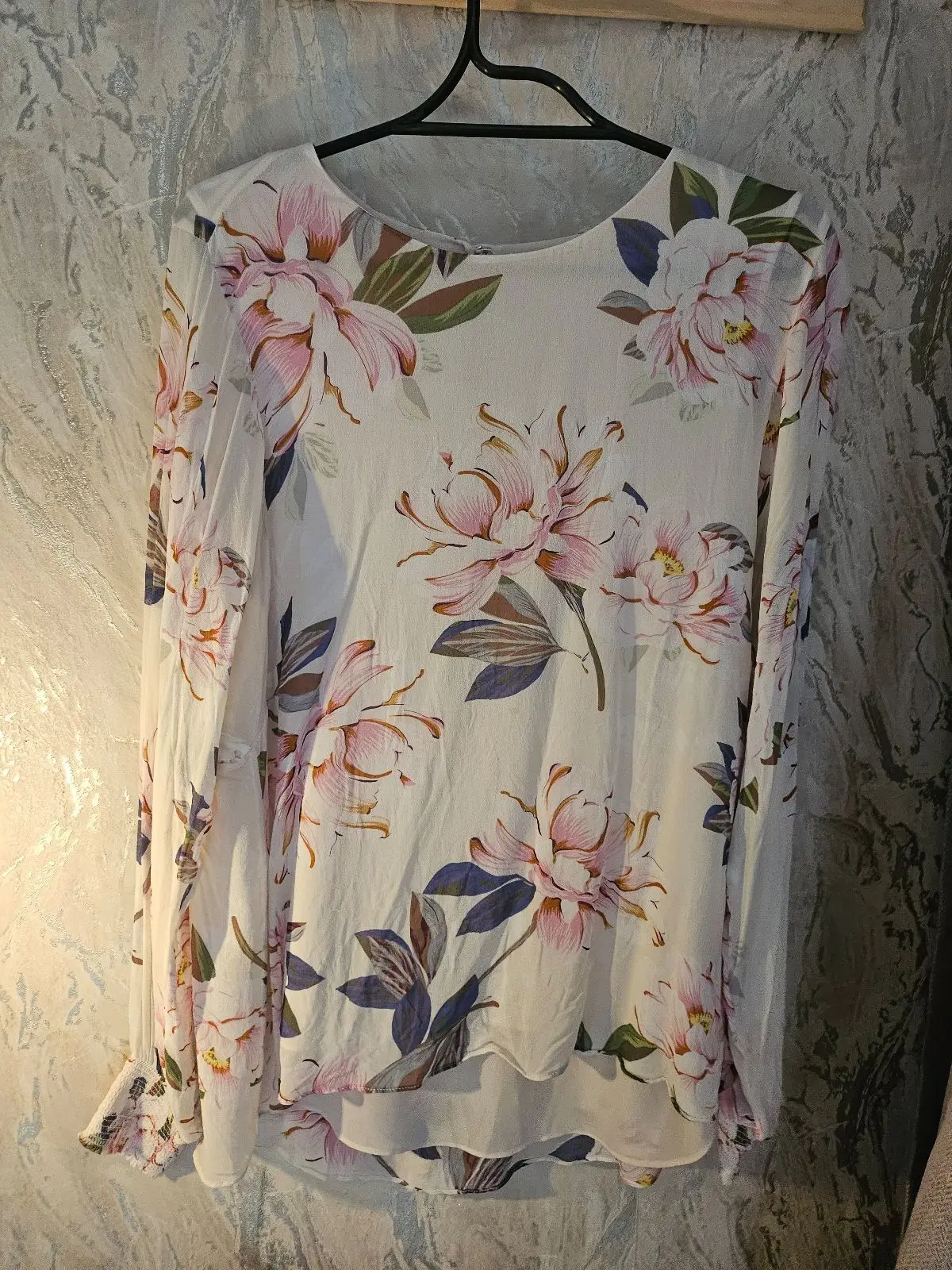 Witchery Floral Print Long Sleeve Blouse Size 12