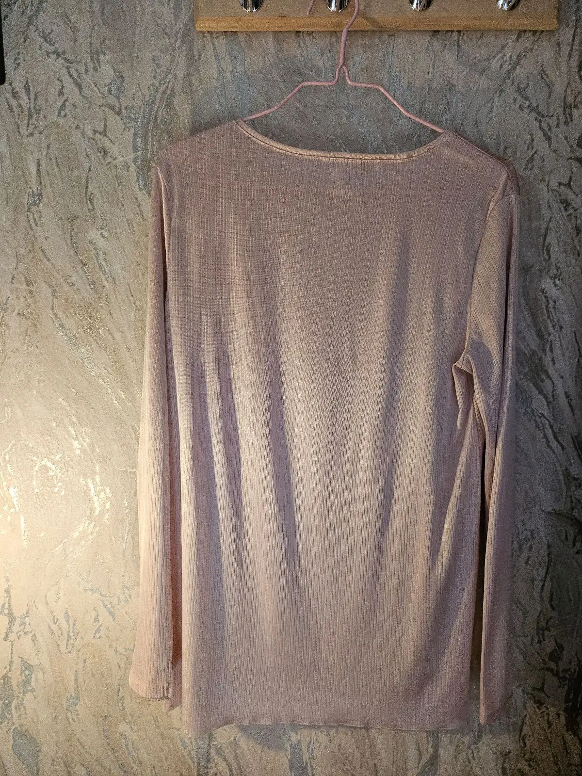 Zara Pink Pleated Long-Sleeve Top