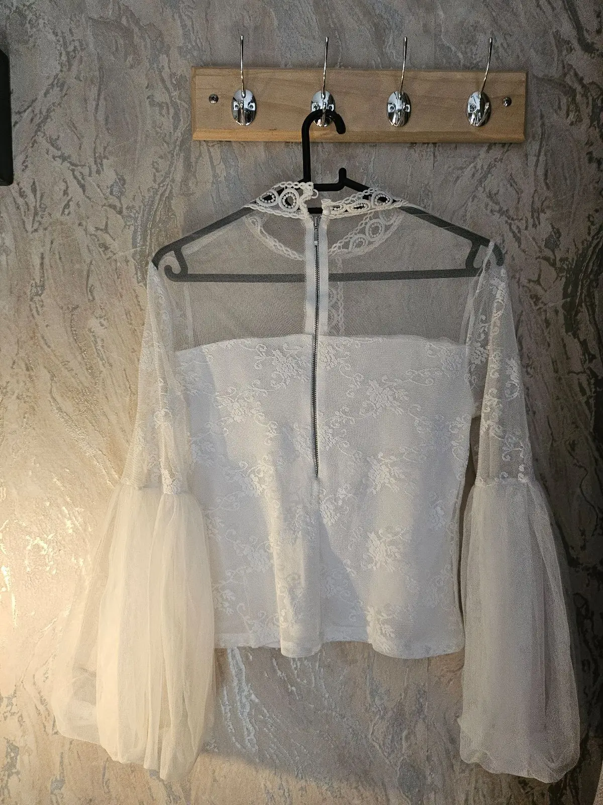 Truworths White Lace Bell Sleeve Top
