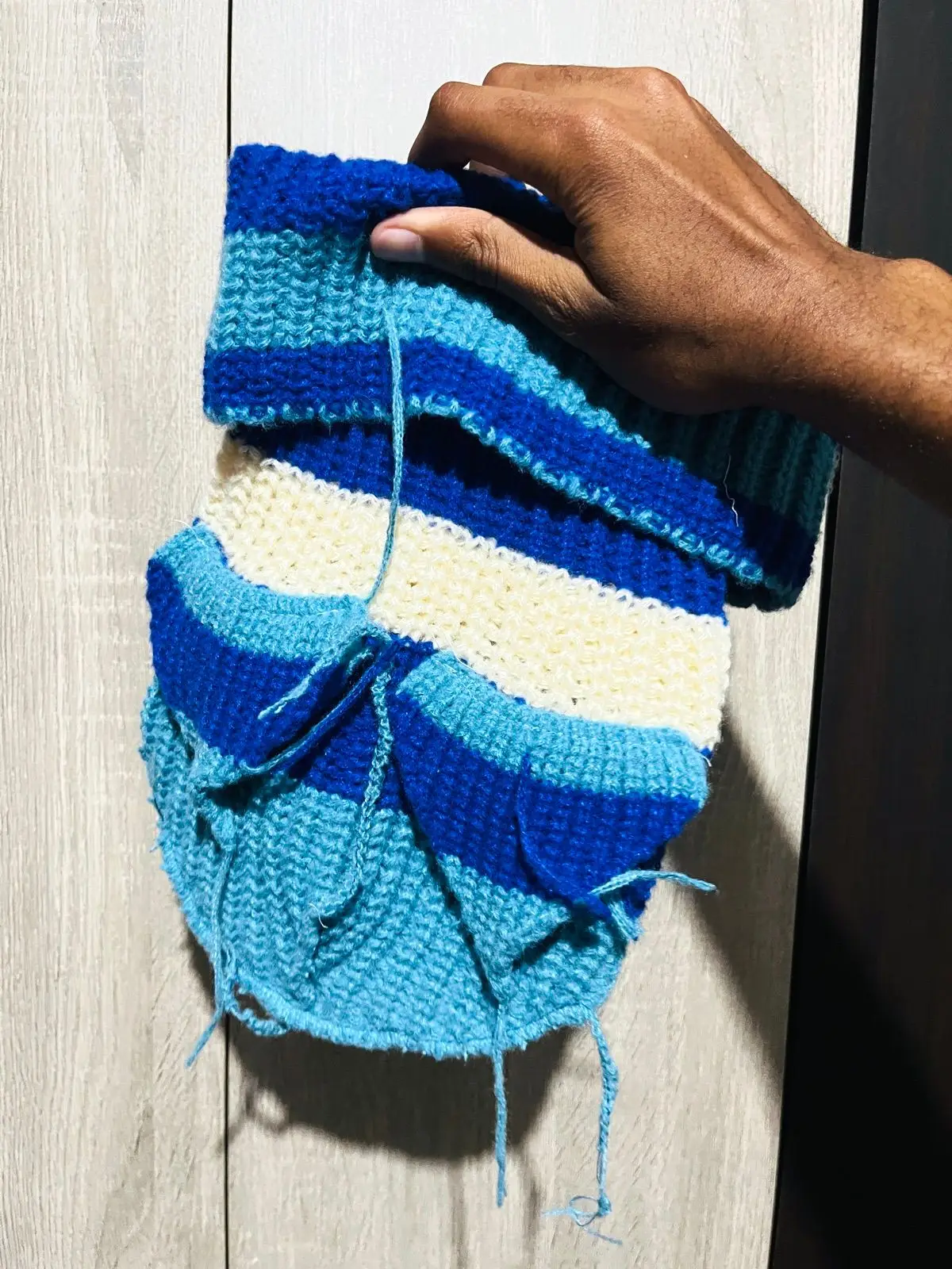 Handmade Striped Crocheted Balaclava