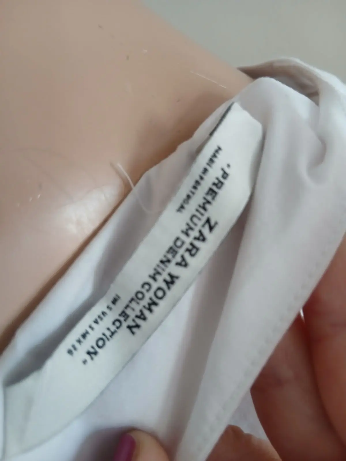 Zara White V-Neck Blouse with Bell Sleeves