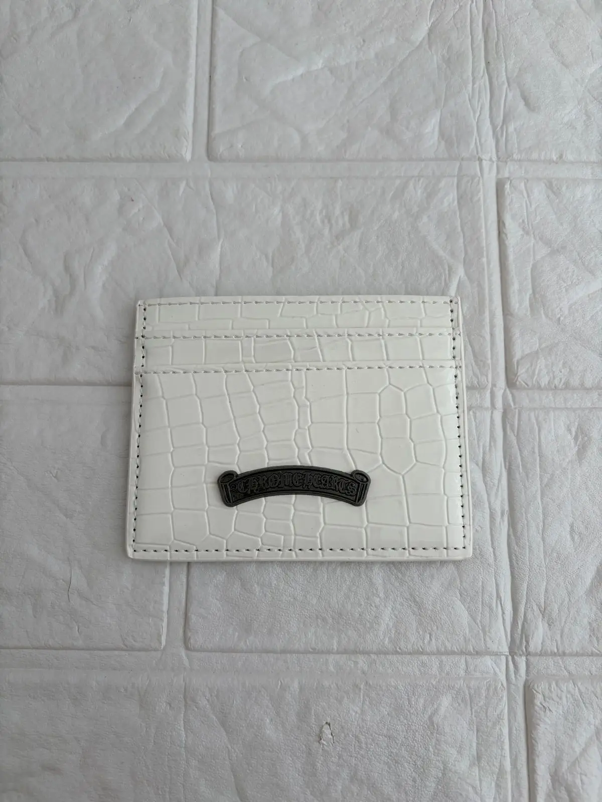 Chrome Hearts White Leather Cardholder