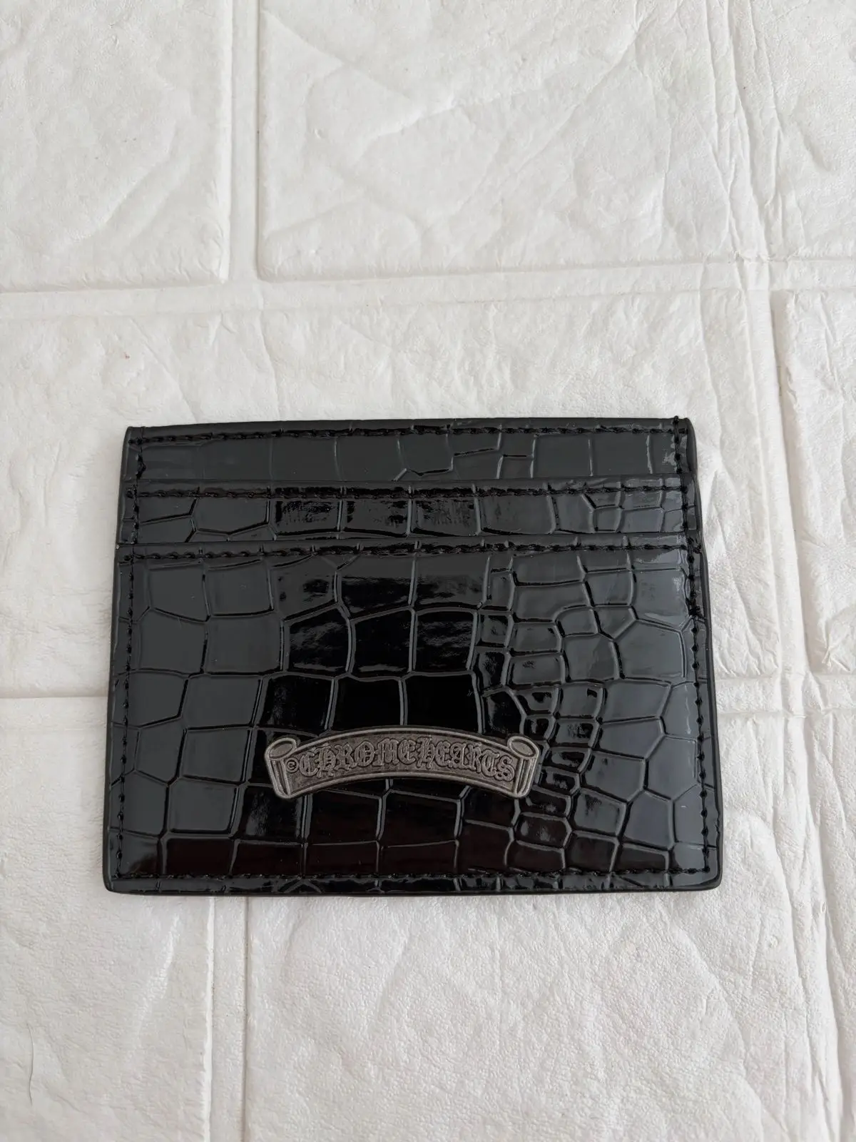 Chrome Hearts Black Leather Cardholder