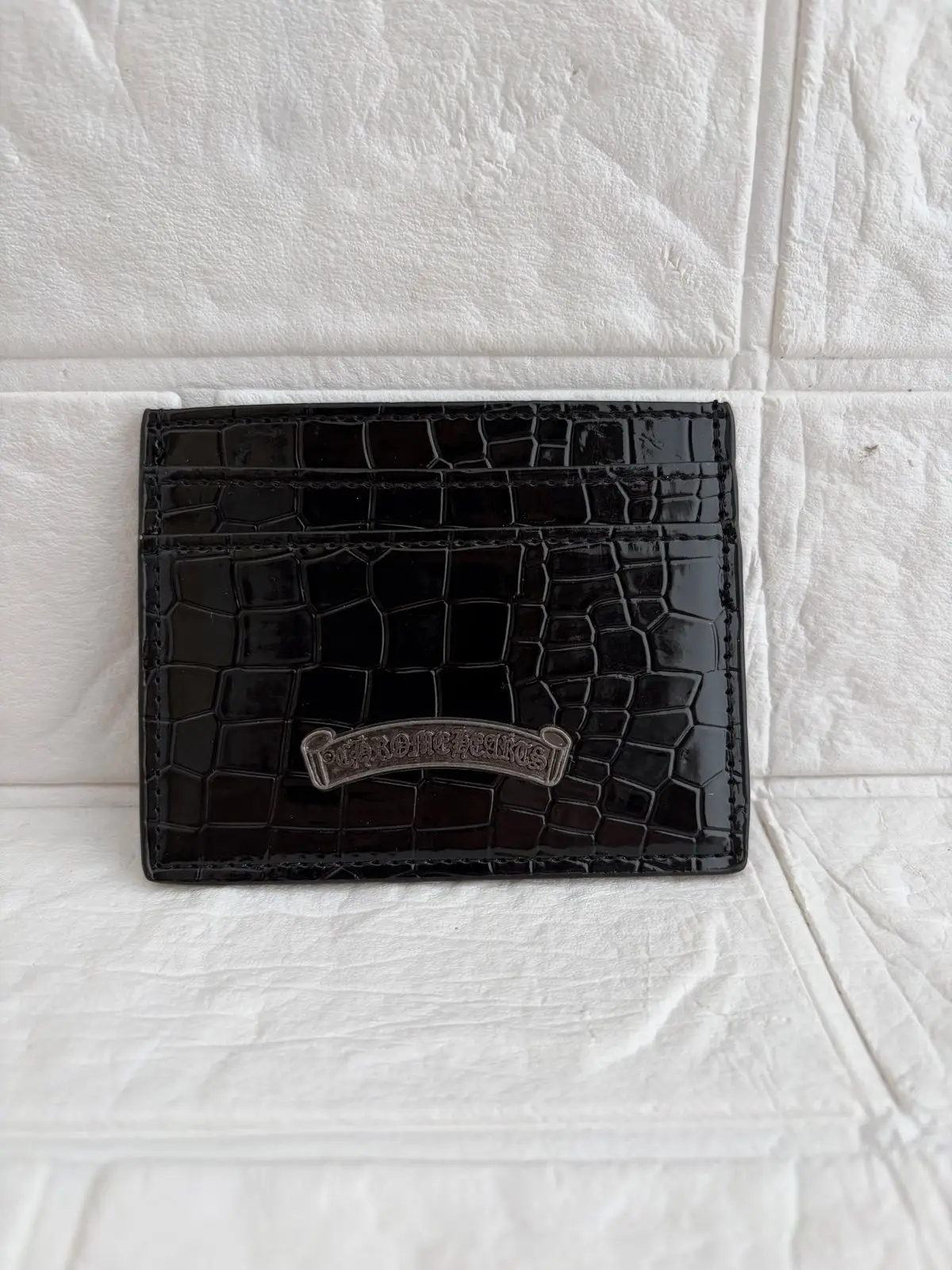 Chrome Hearts Black Leather Cardholder