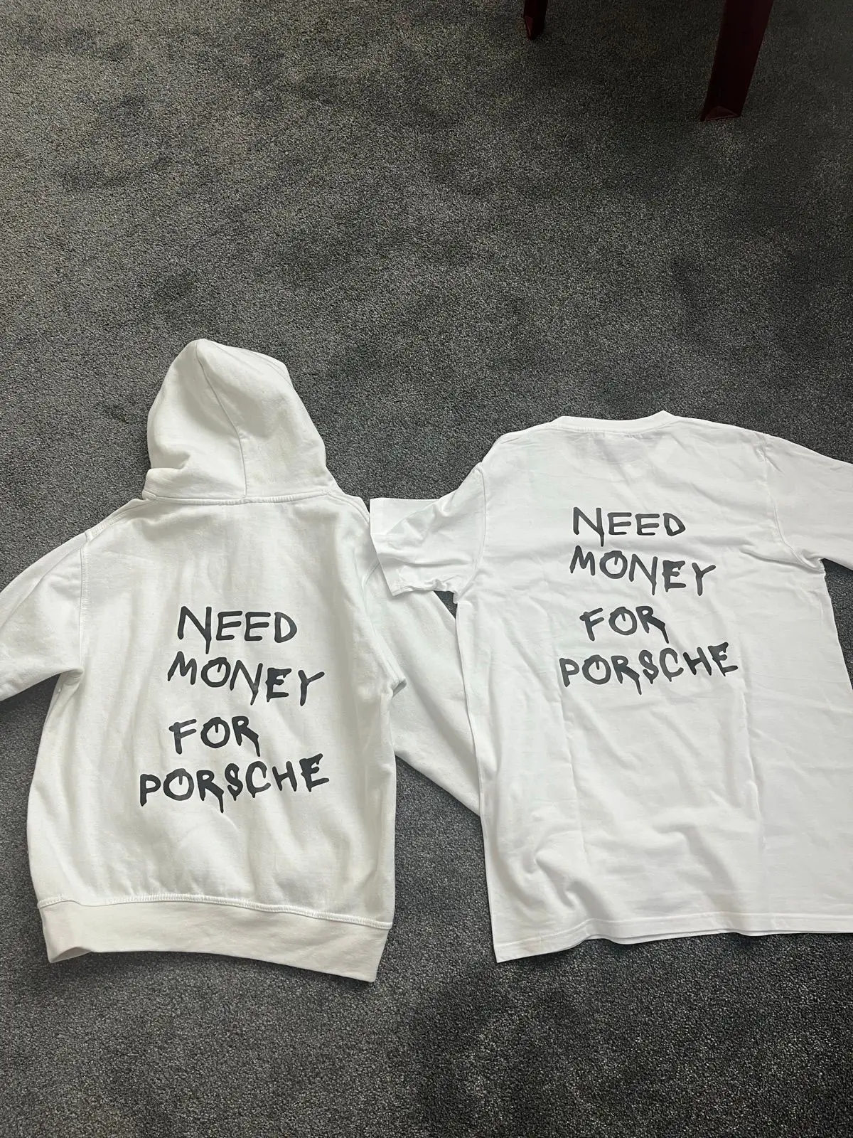 Need Money For Porsche White Hoodie