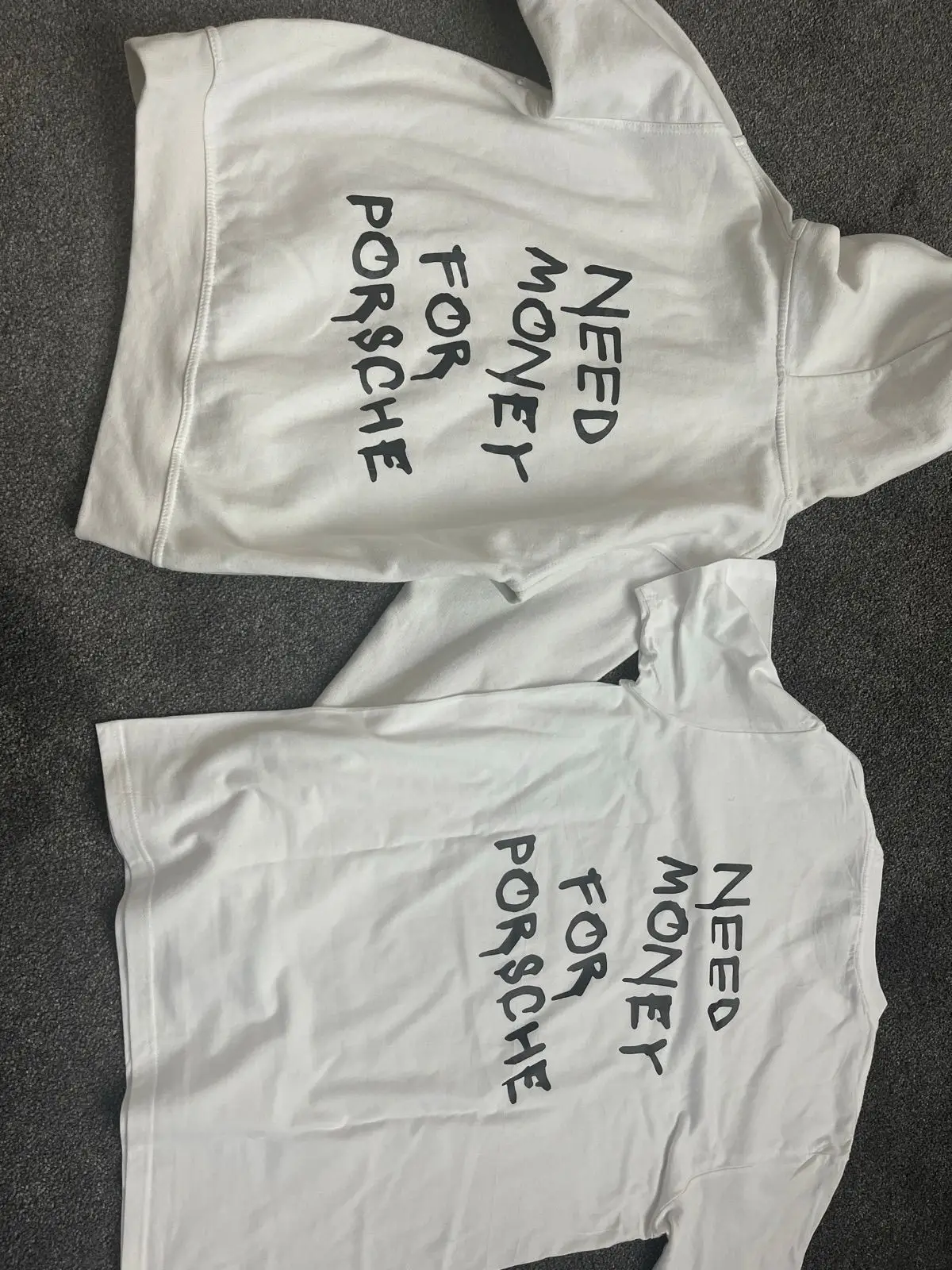 Need Money For Porsche White Hoodie