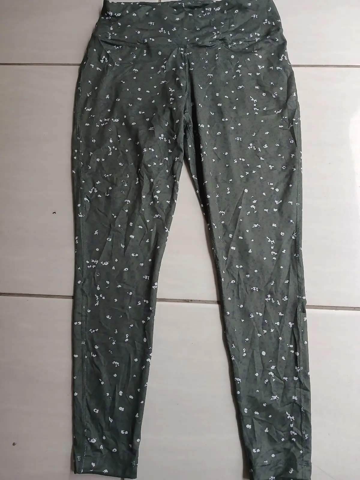 Green Patterned Activewear Leggings