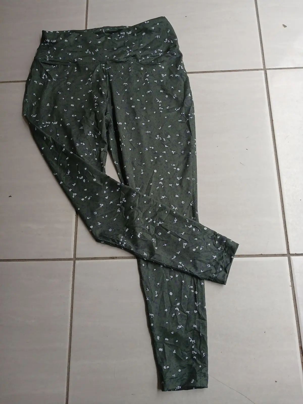Green Patterned Activewear Leggings