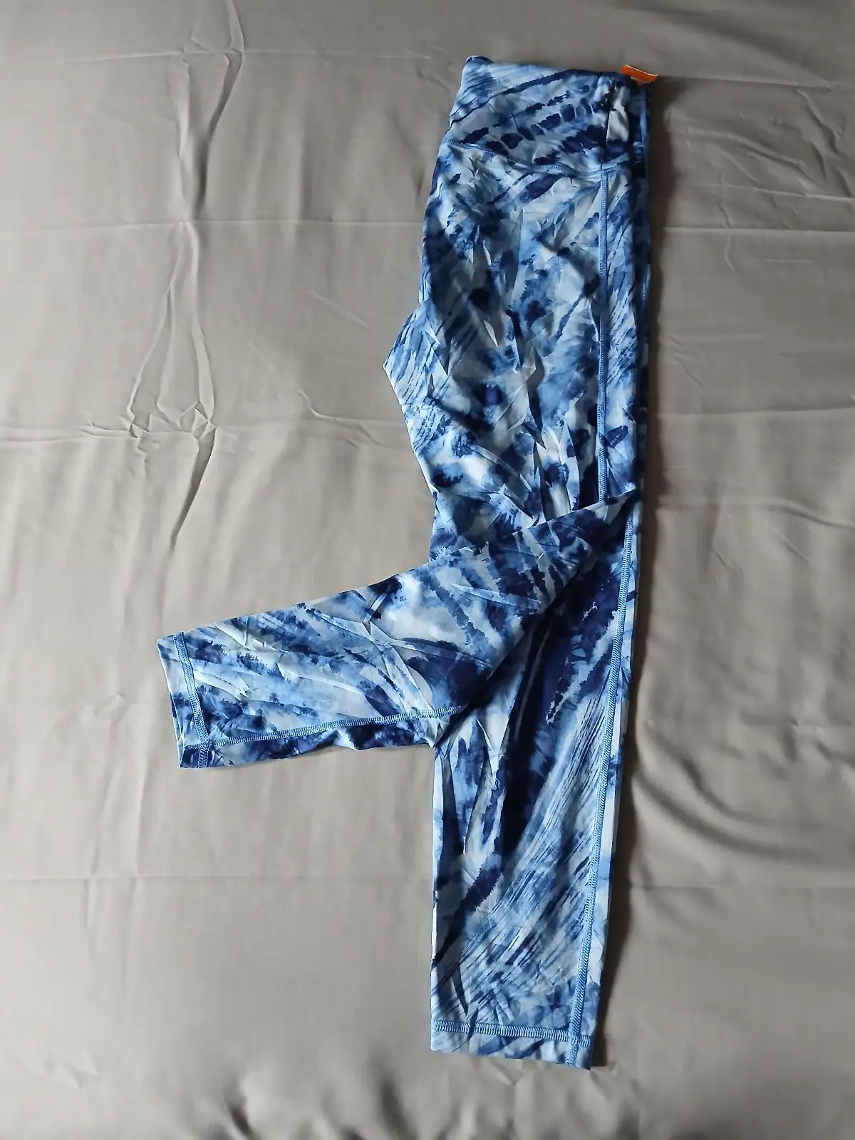 Blue Tie-Dye Activewear Leggings Medium