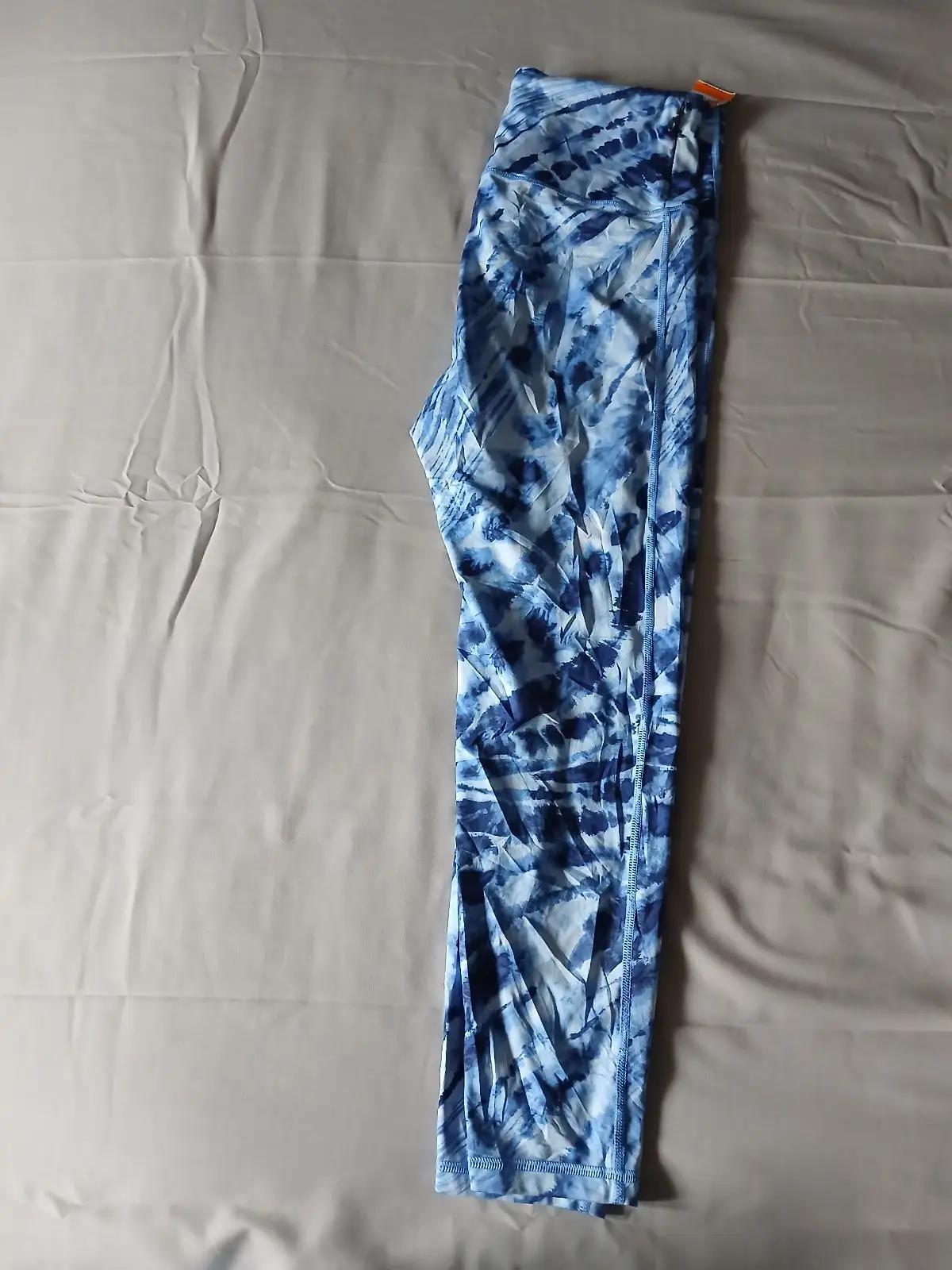 Blue Tie-Dye Activewear Leggings Medium