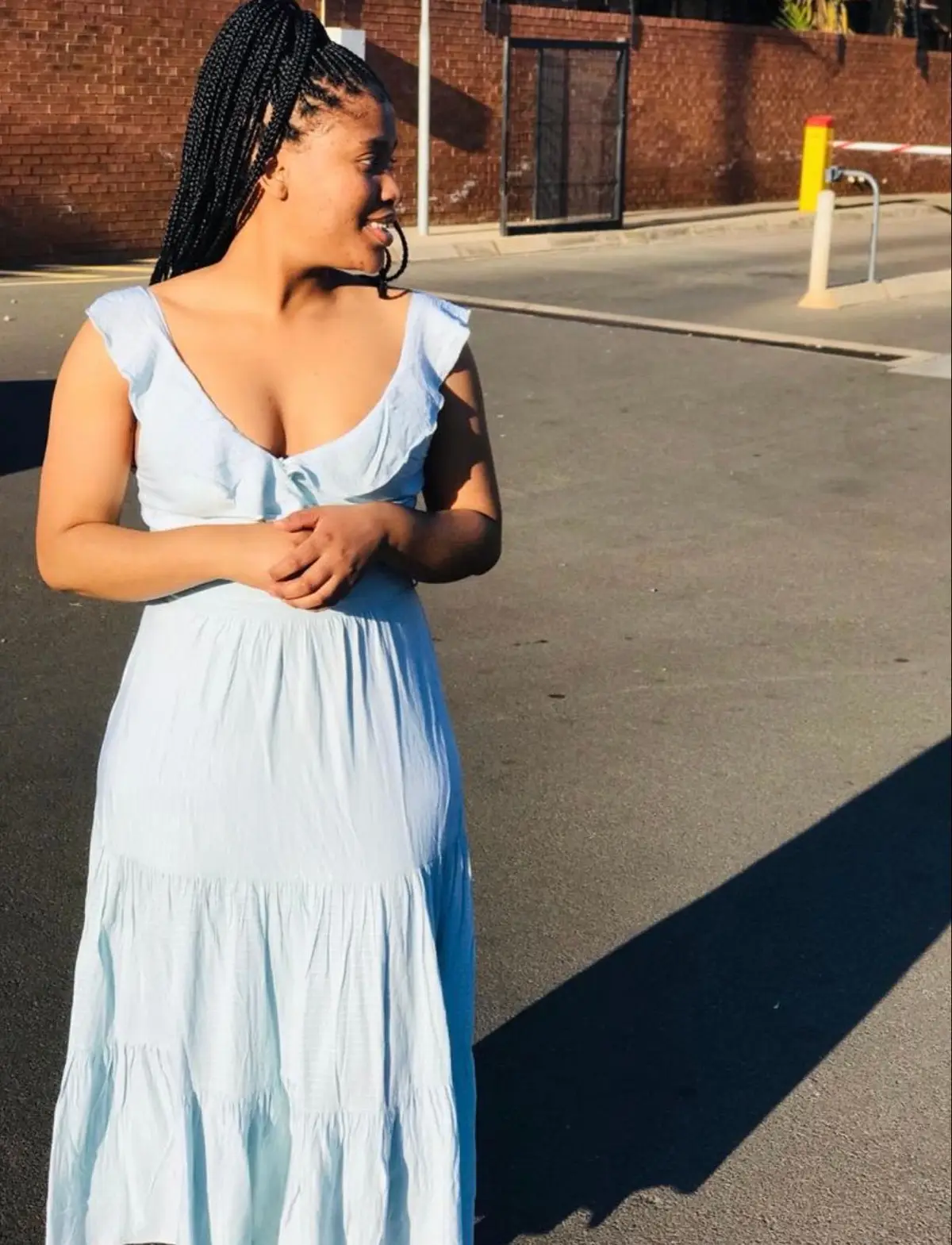 Forever New Light Blue Tiered Maxi Dress