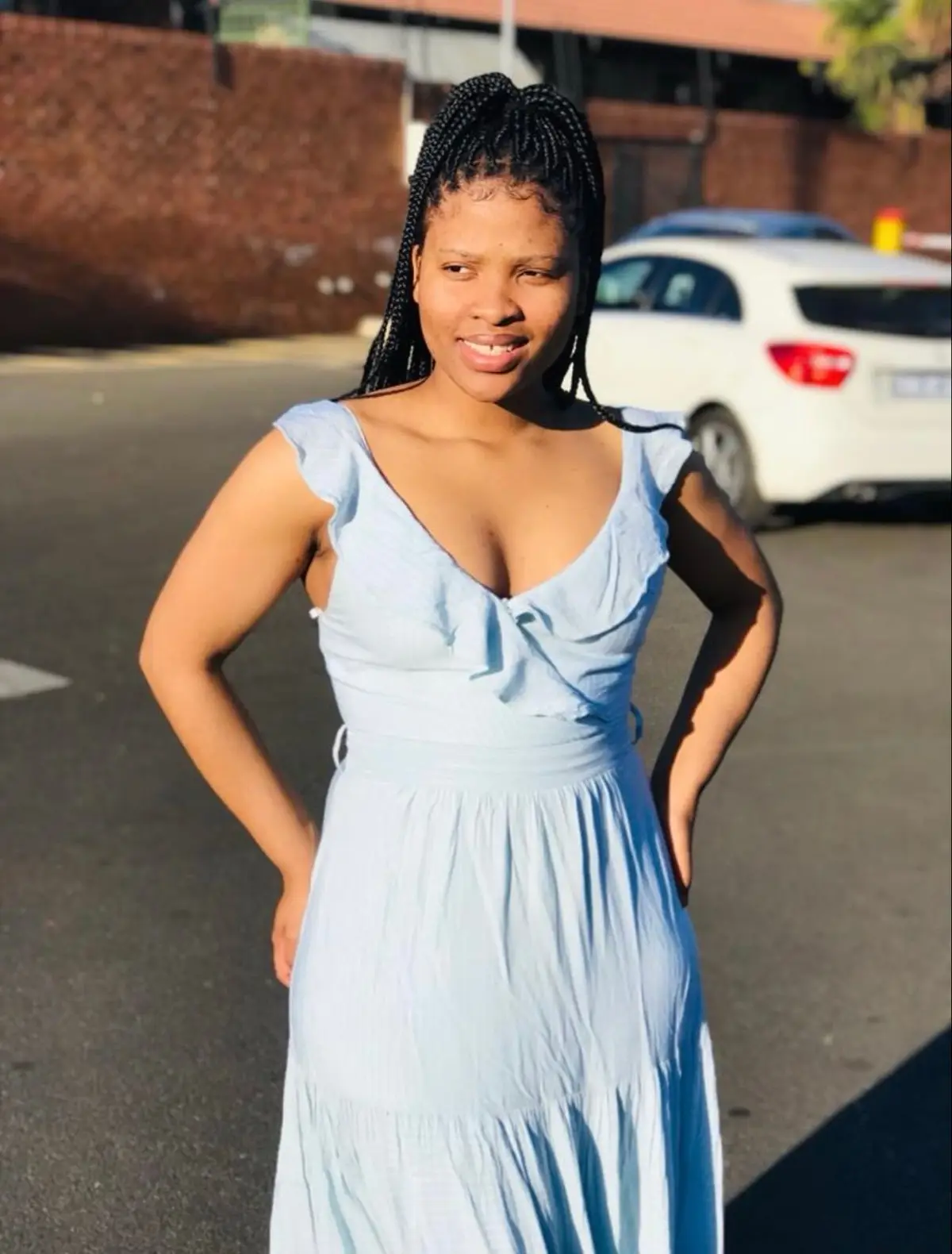 Forever New Light Blue Tiered Maxi Dress
