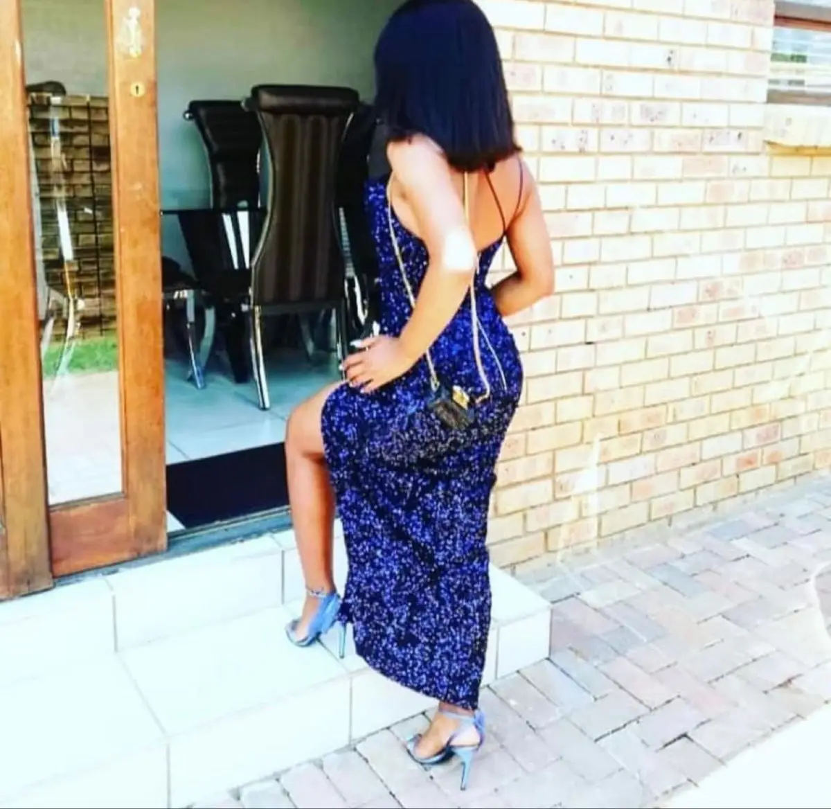 Forever New Navy Sequin Midi Dress