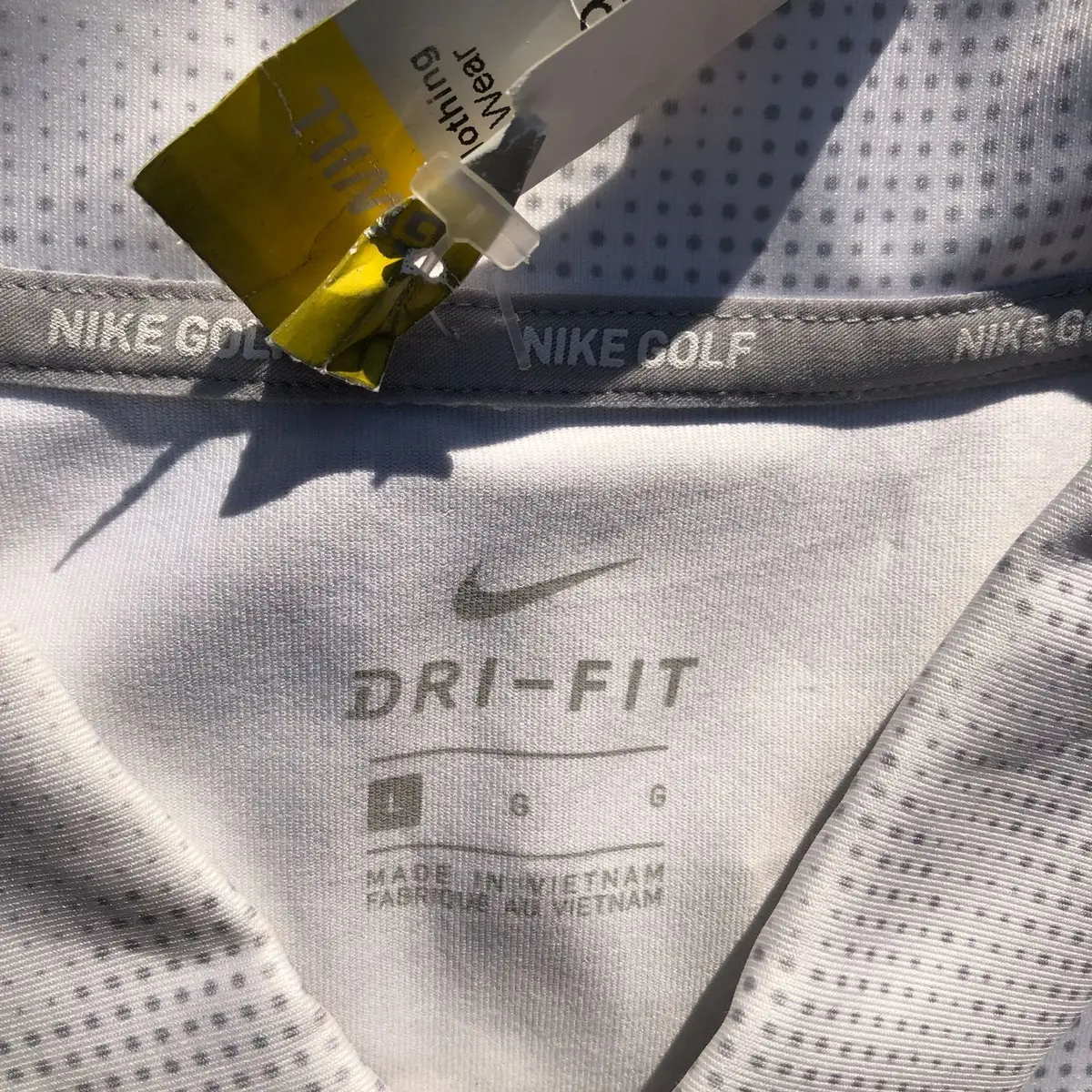 Nike Dri-Fit White Sleeveless Polo Top