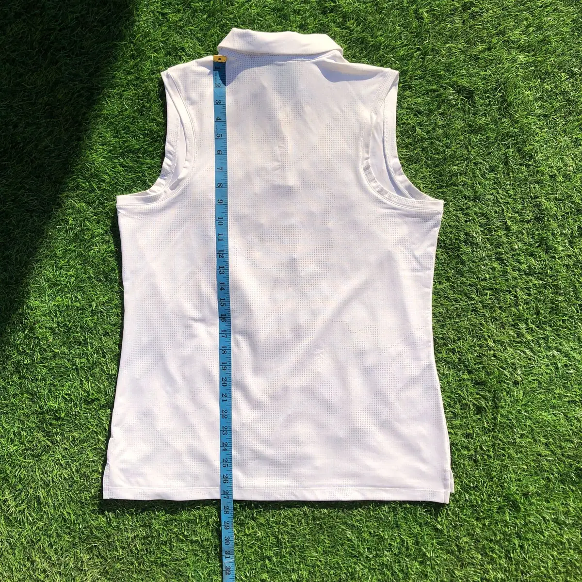 Nike Dri-Fit White Sleeveless Polo Top
