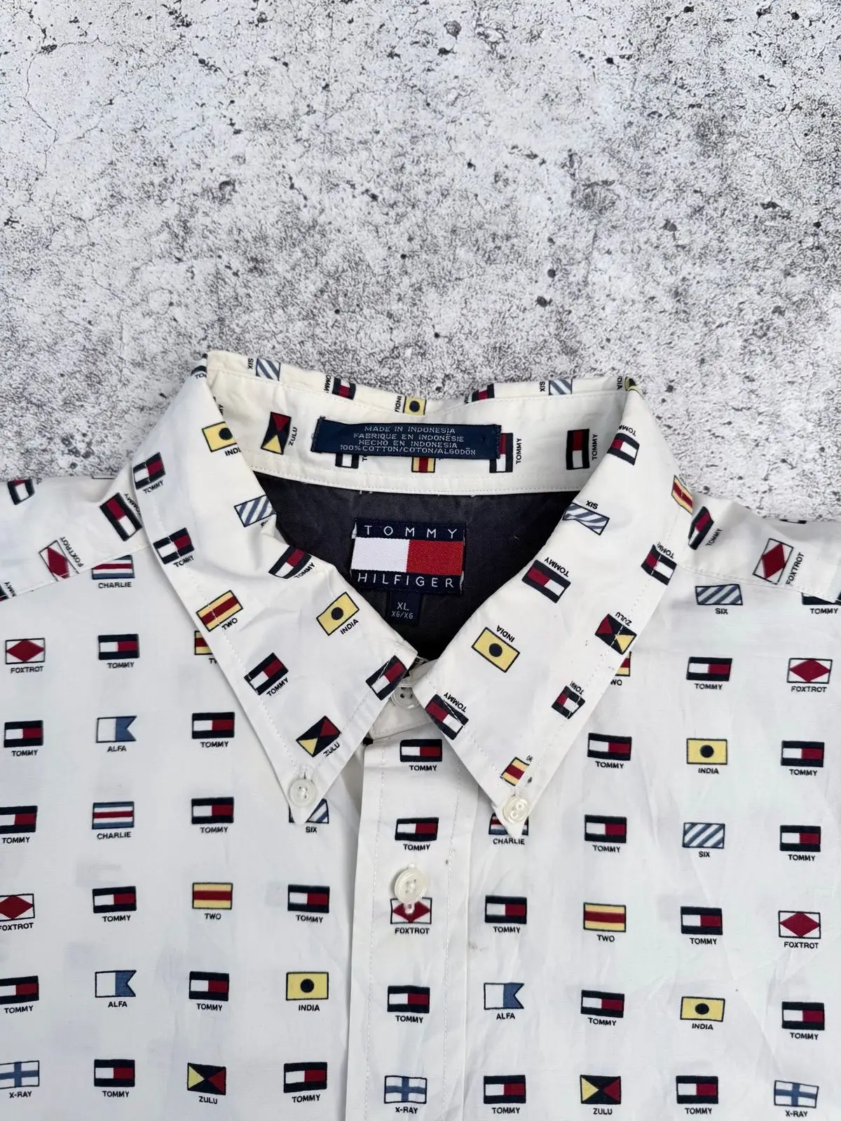 Tommy Hilfiger All-Over Nautical Flag Print Button-Down Shirt