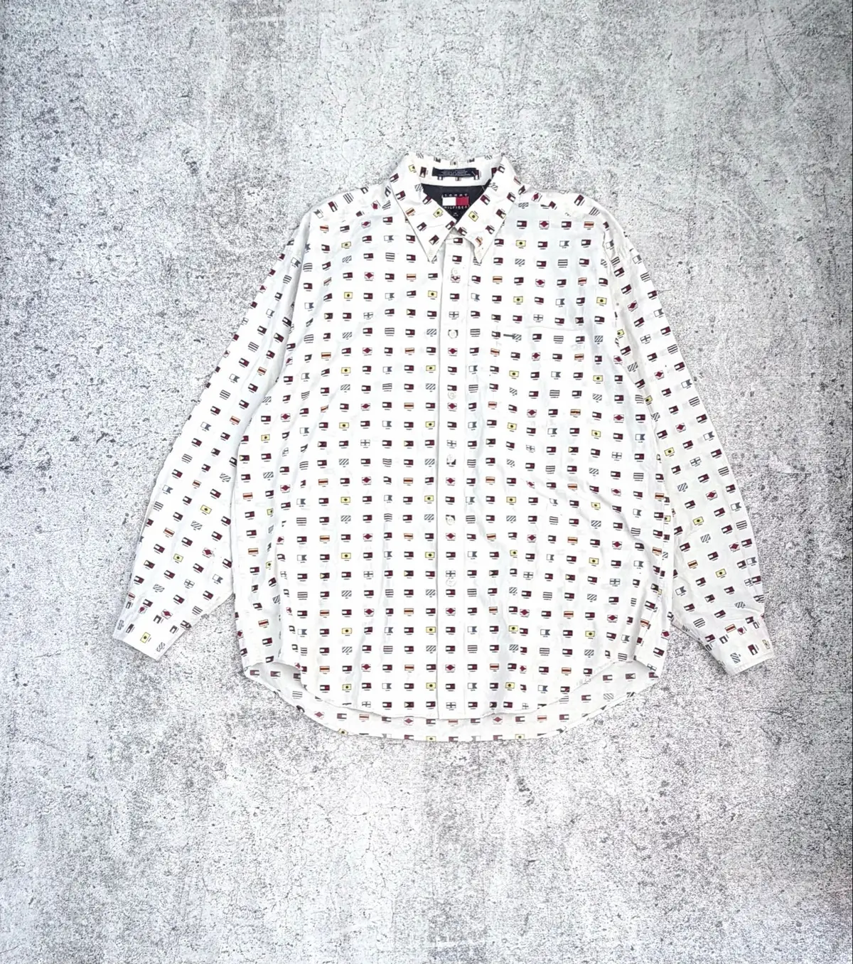 Tommy Hilfiger All-Over Nautical Flag Print Button-Down Shirt