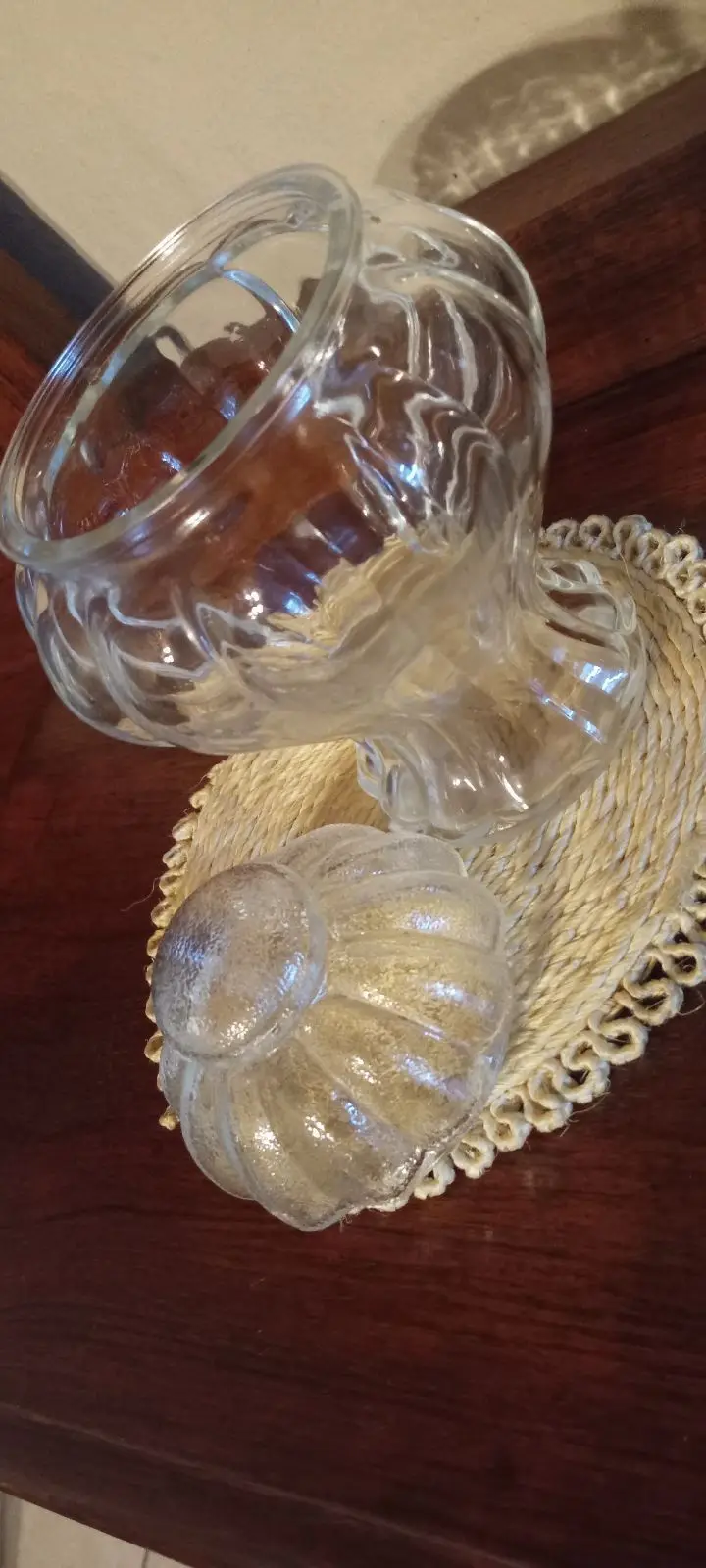 Vintage Clear Glass Jar with Lid