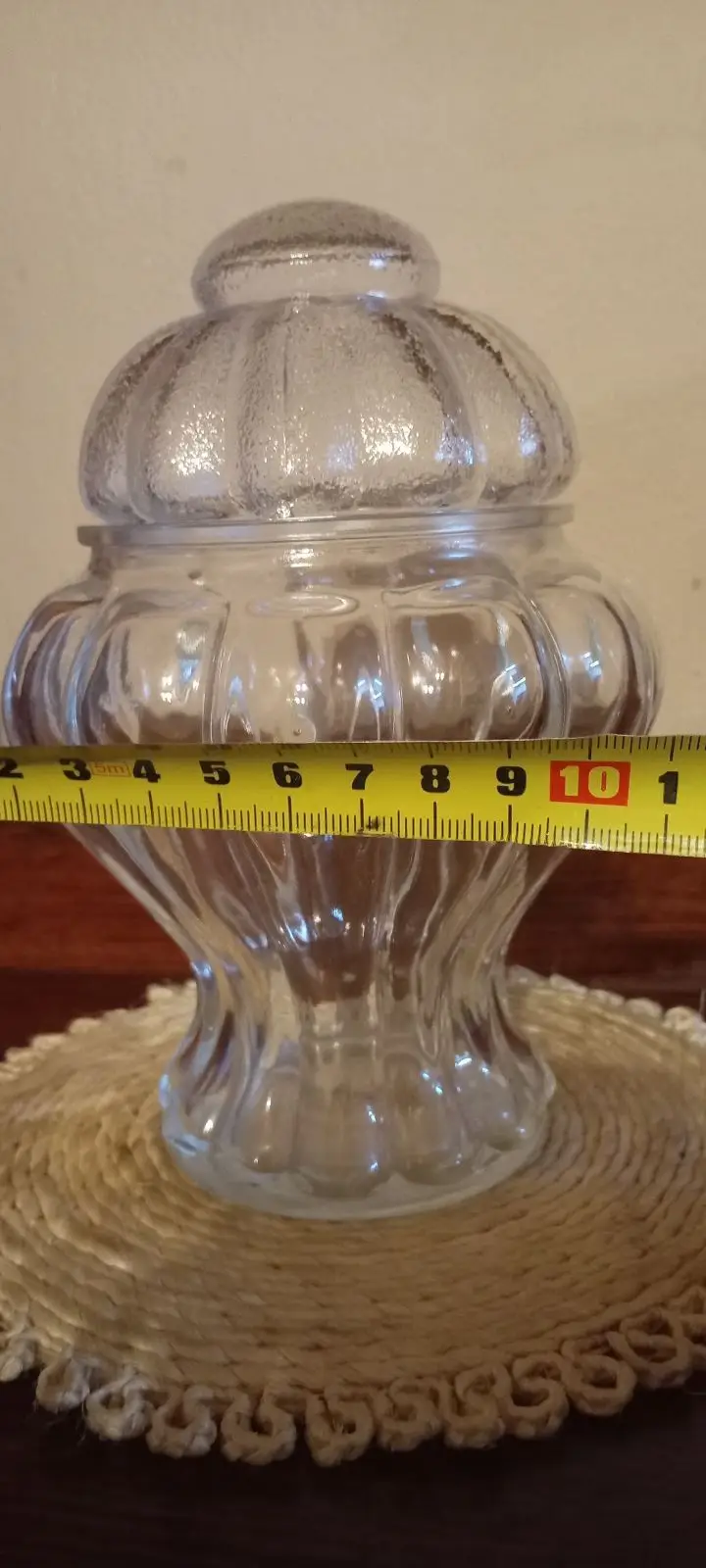 Vintage Clear Glass Jar with Lid