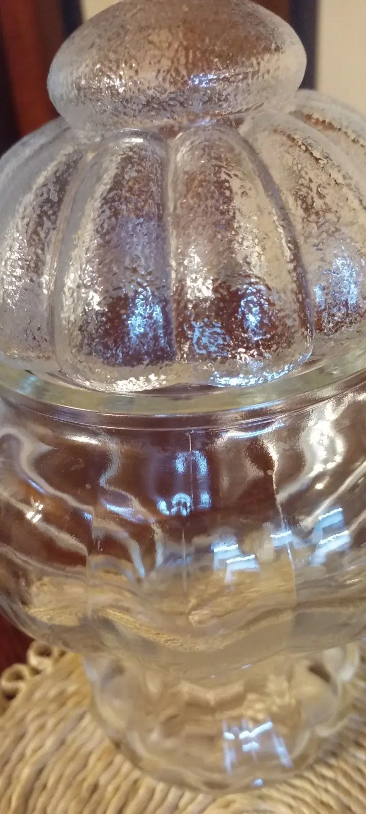 Vintage Clear Glass Jar with Lid