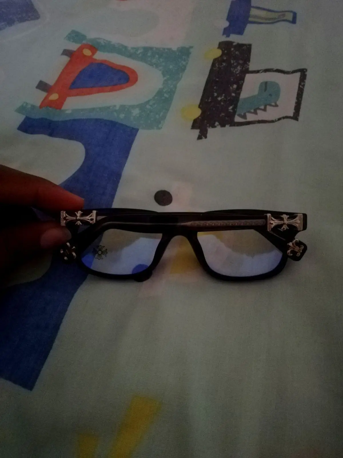 Chrome Hearts Black Frame Glasses