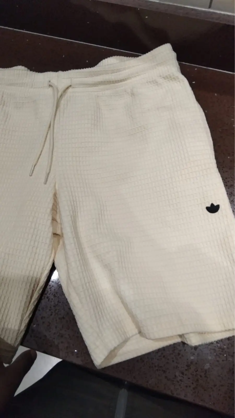 Adidas Waffle Knit Shorts Off-White